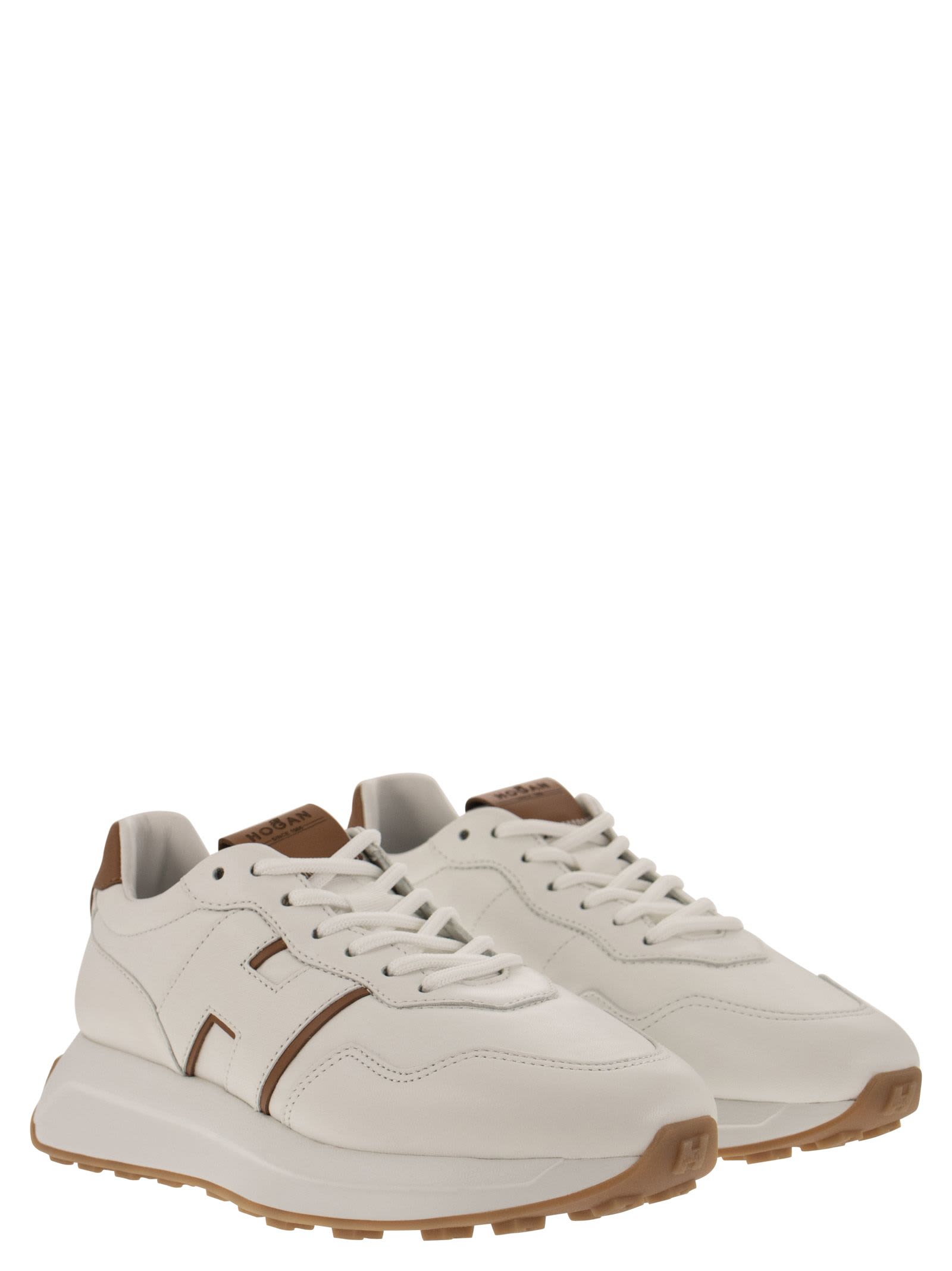 Shop Hogan H641 - Leather Trainers In White