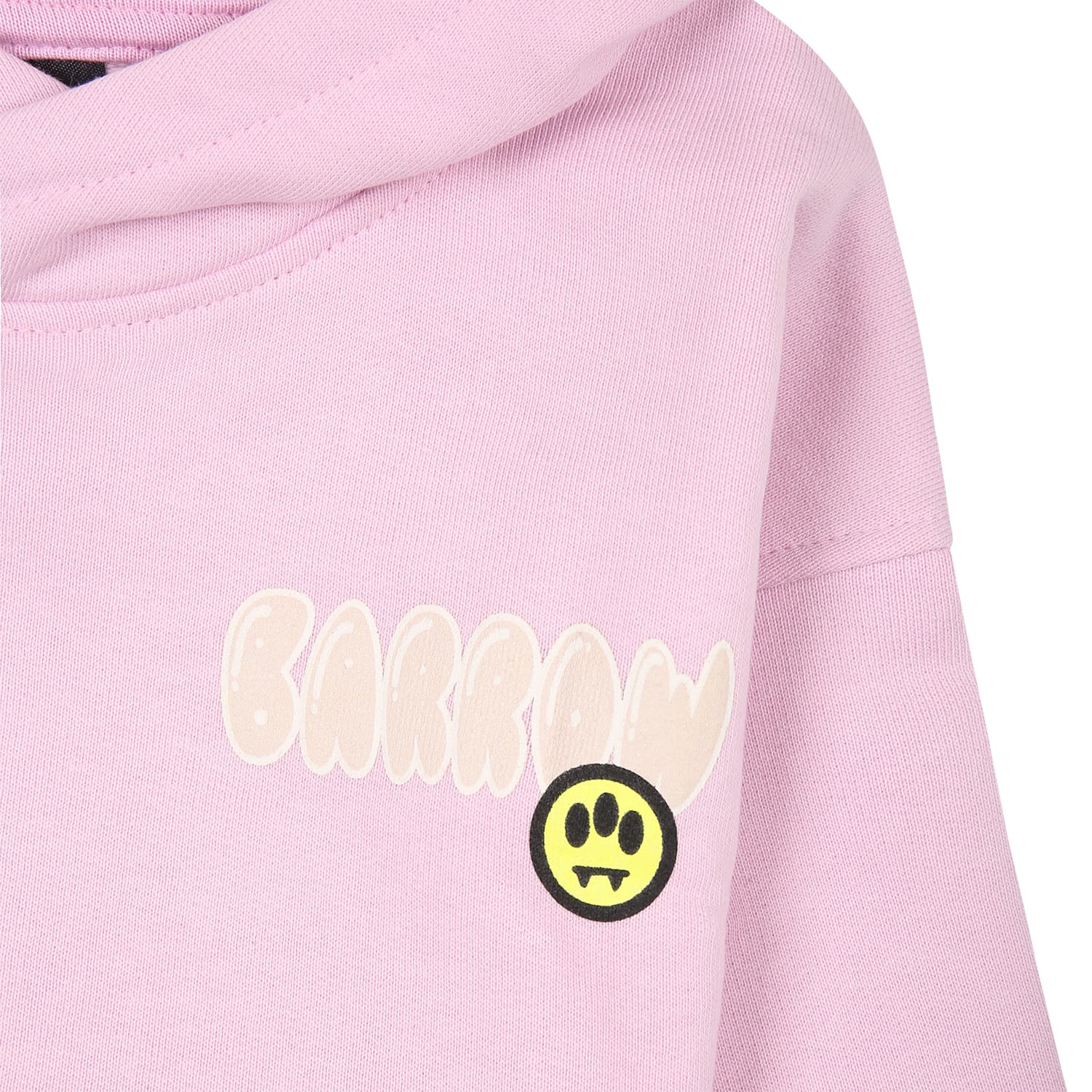 Shop Barrow Pink Sweatshirt For Baby Girl With Logo And Bear