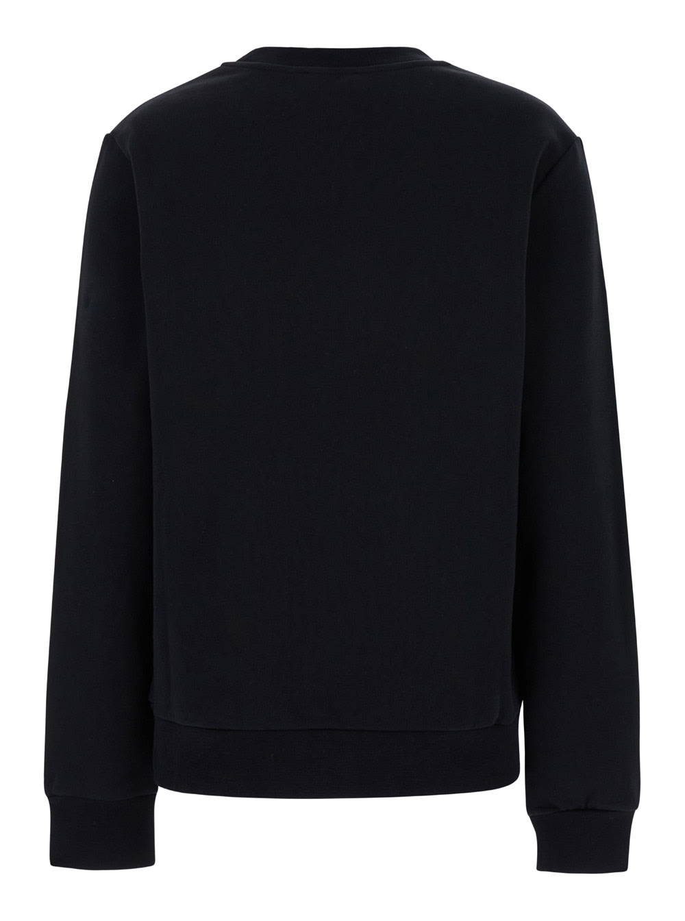 Shop Apc Rue Madame Black Crewneck Sweatshirt With Logo Print In Cotton Woman