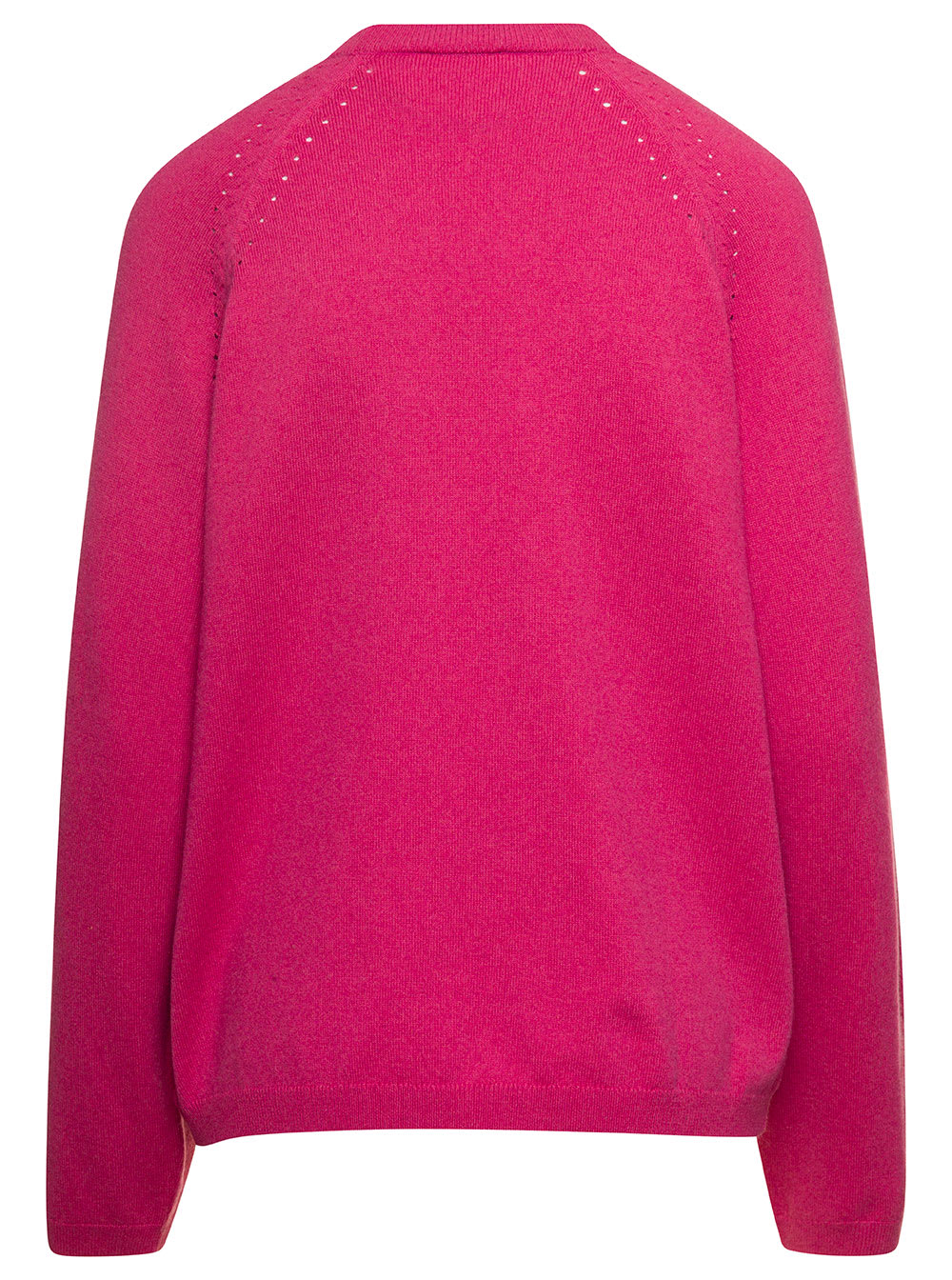 Shop Apc Rosanna Fuchsia Crewneck Sweater With Perforated Details In Cotton And Cashmere Woman In Fuxia