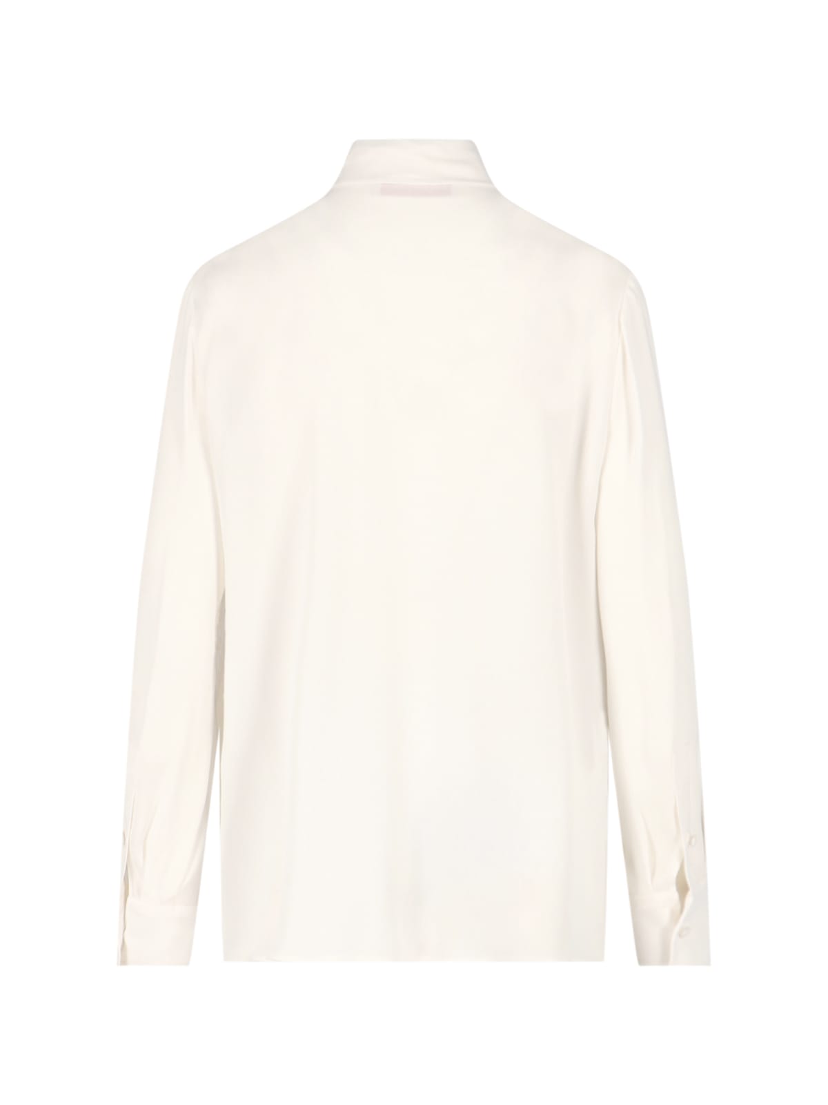 Shop Valentino Pussy Bow Detail Blouse In Crema