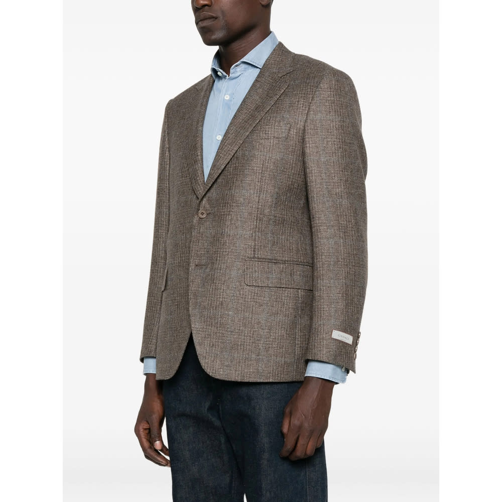Canali Textured Two-button Jacket In Multi