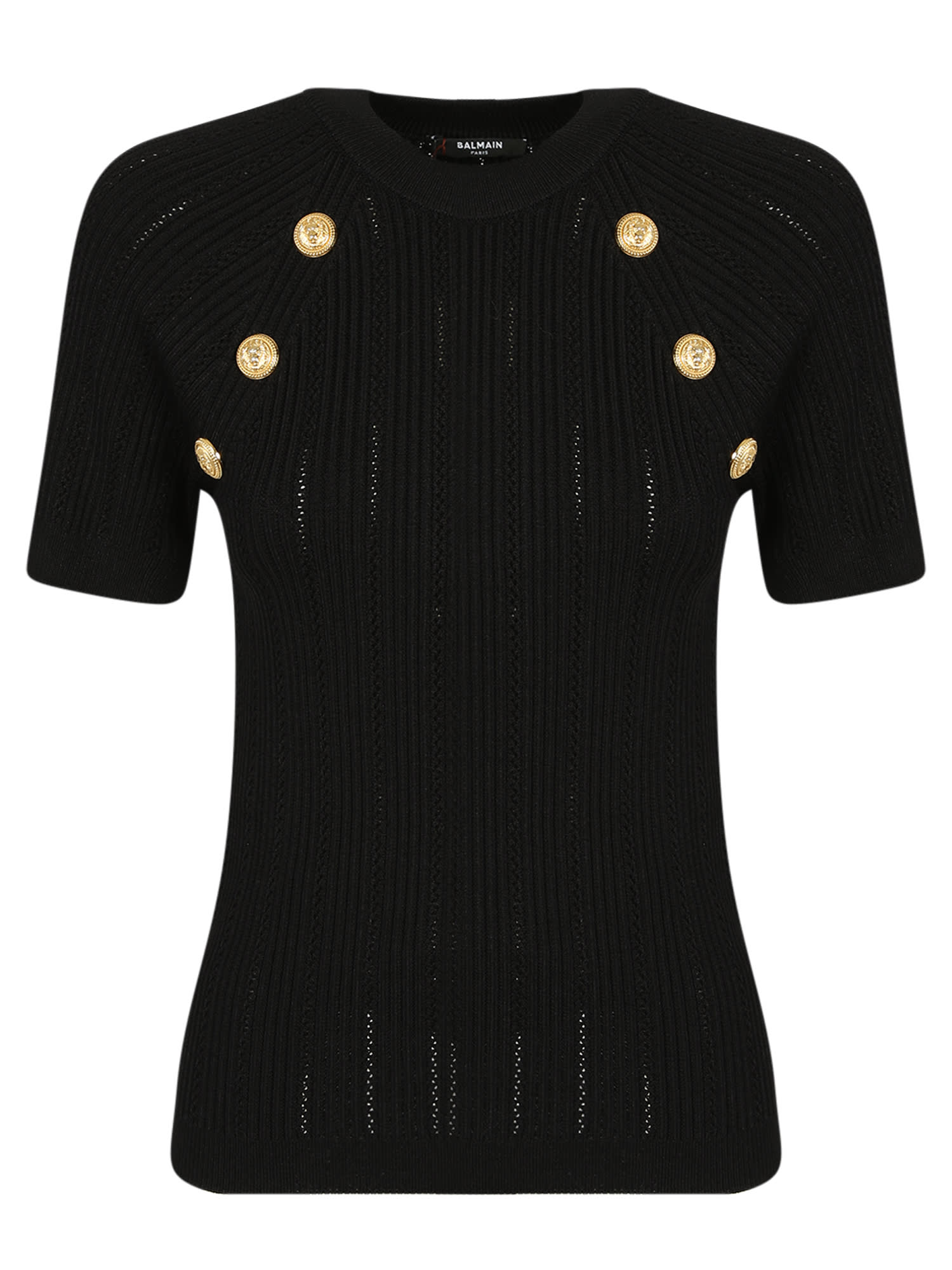Sweater With Button Detail By Balmain; Ideal For A Touch Of Class And Elegance