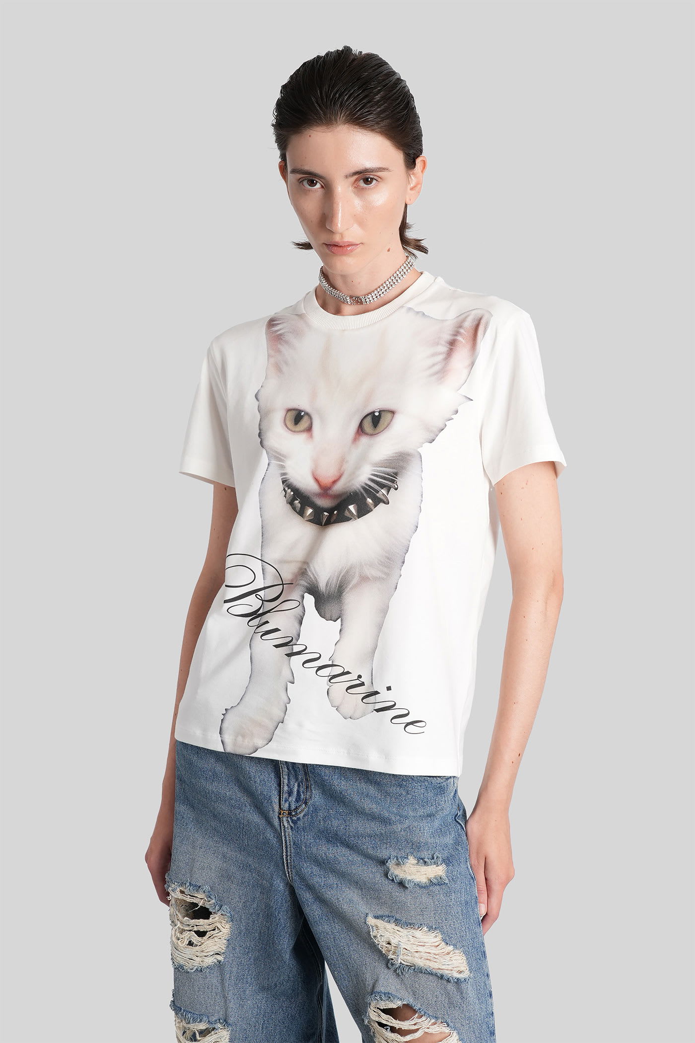 Blumarine Cotton T Shirts In White