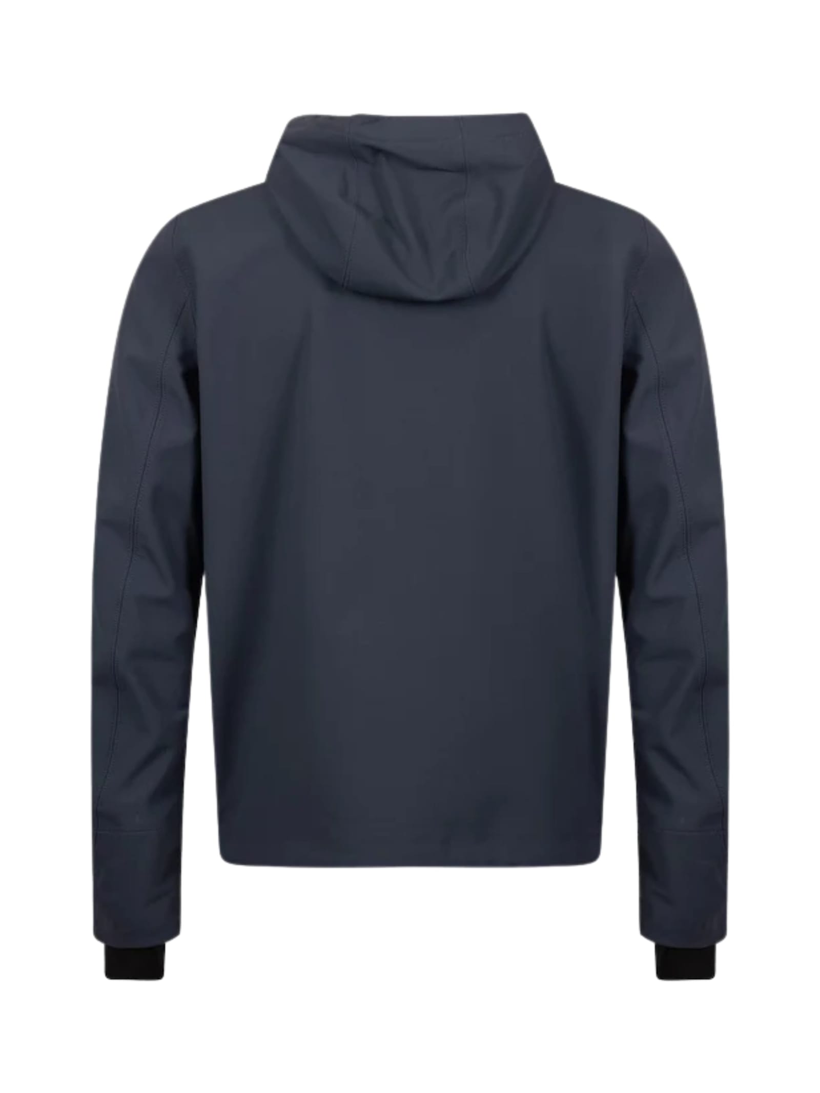 K-way Hooded Jacket With Long Sleeves And Elastic Cuffs In Blue