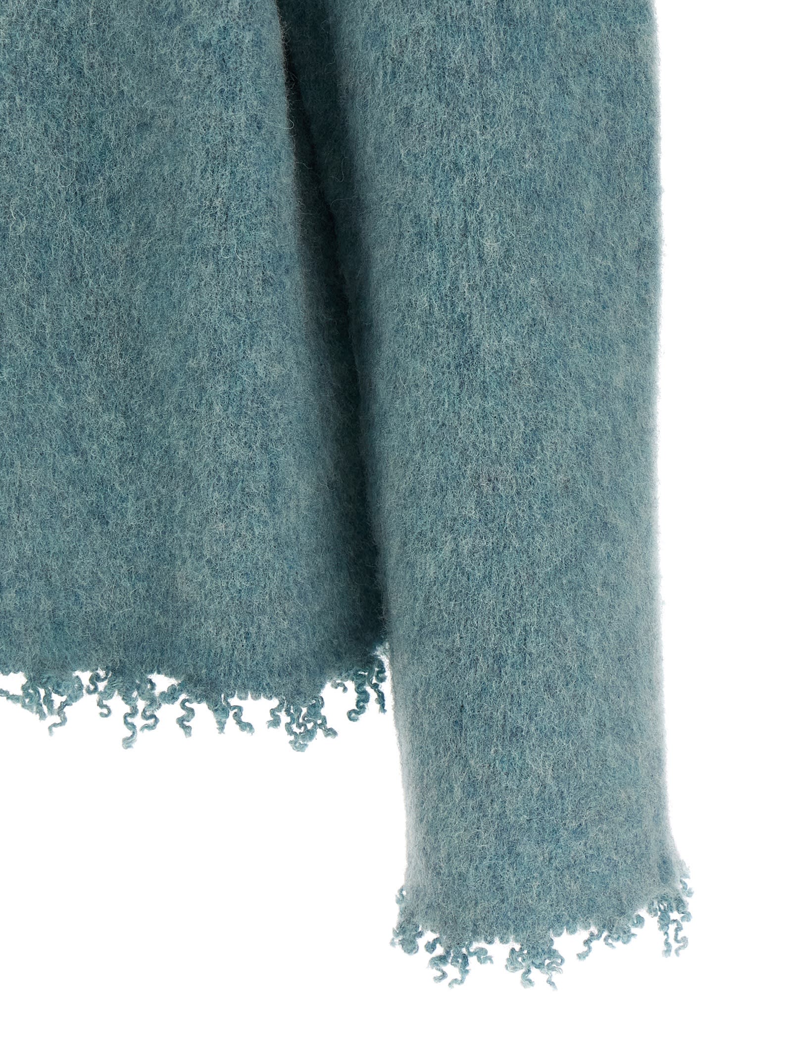 Jil Sander Fringed Sweater Sweaters And Cardigans Light Blue In Blue