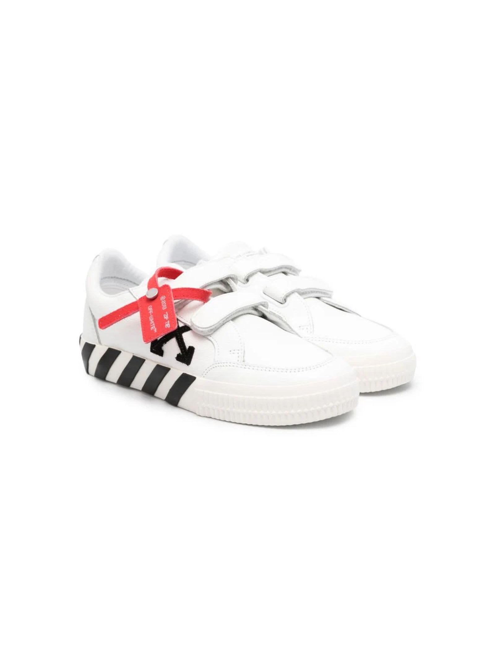 Off-white Off White Sneakers Bianche In Pelle Di Vitello Bambino In Bianco