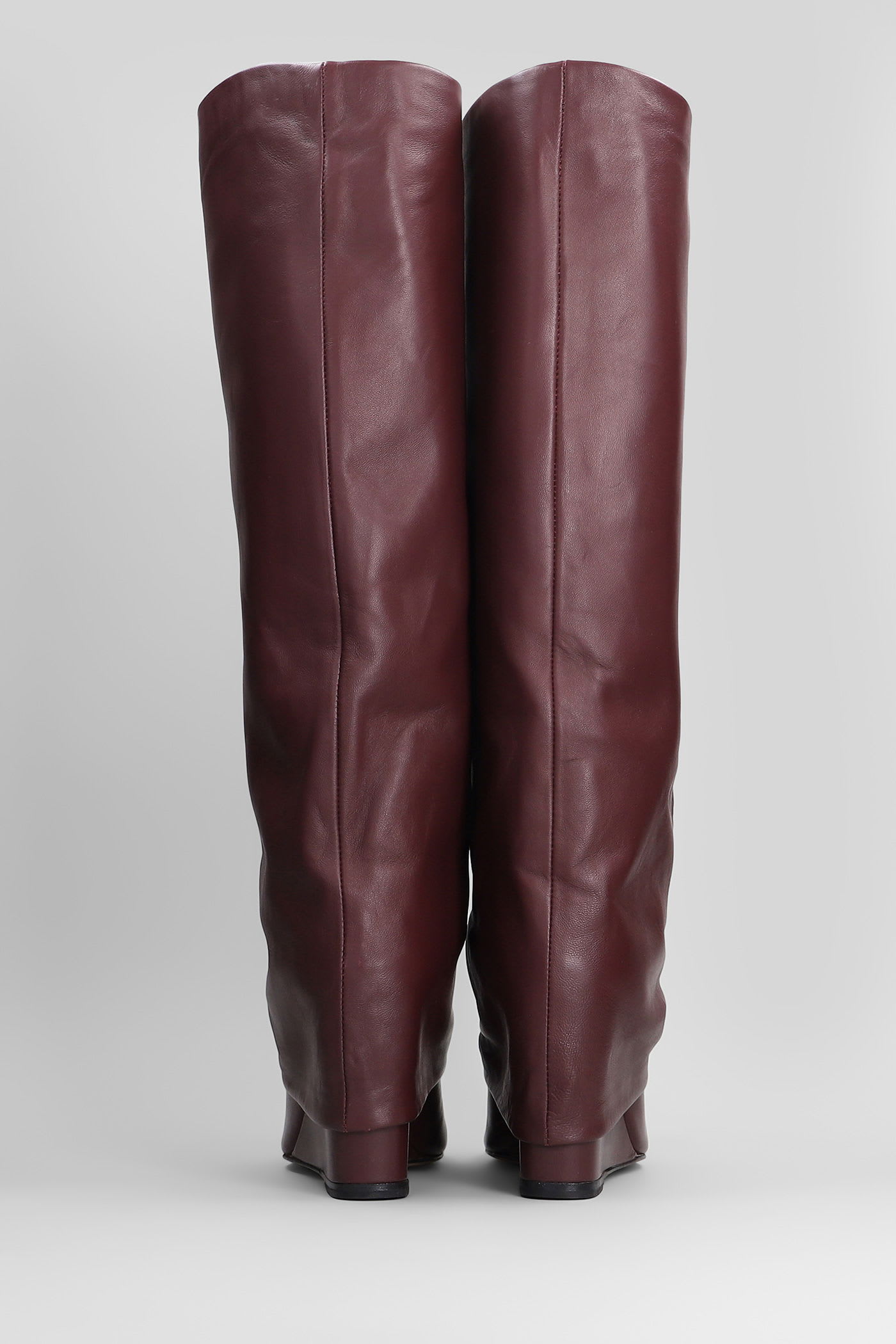 The Seller High Heels Boots In Bordeaux Leather In Multi