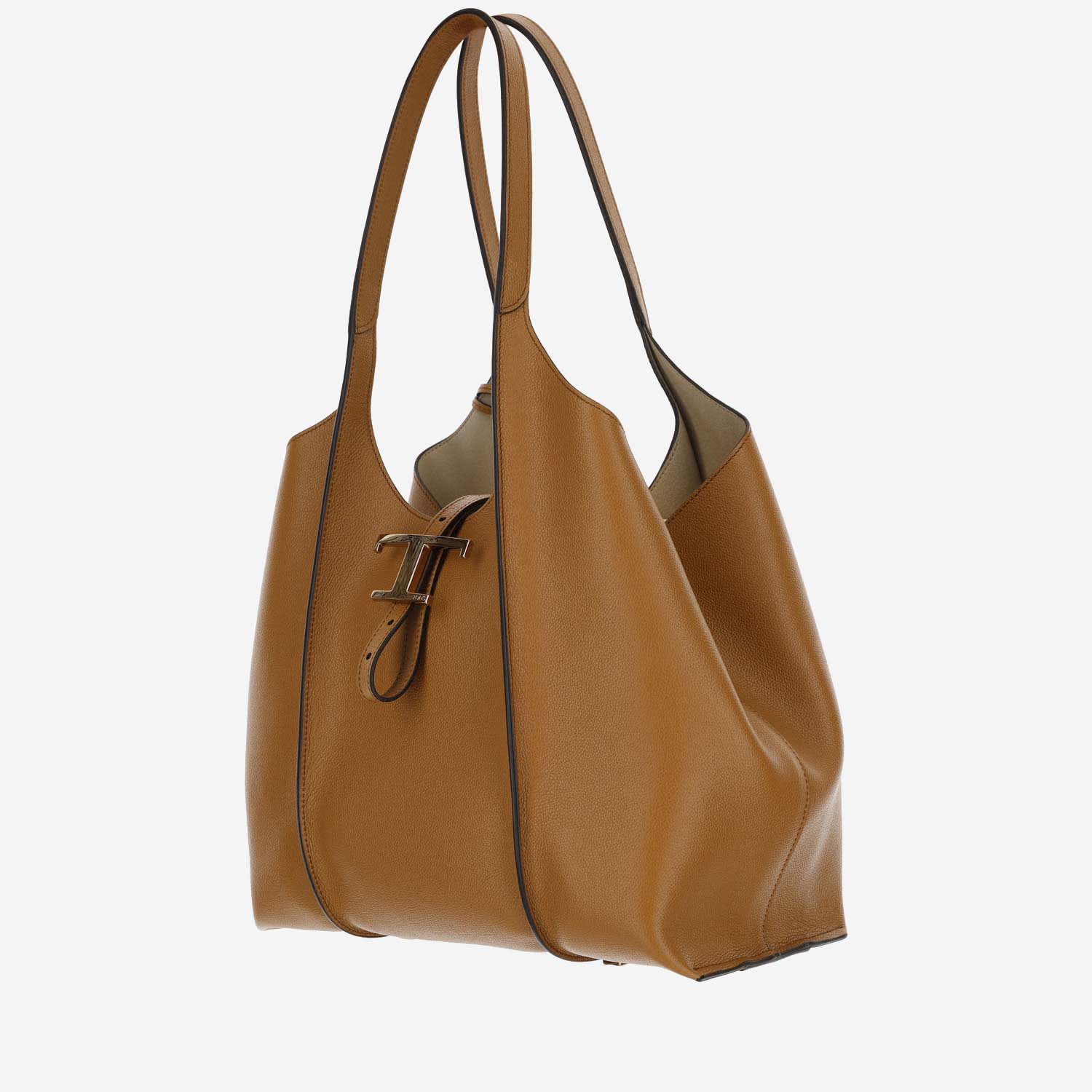 Shop Tod's Timeless Leather Hobo T Bag Small In Leather Brown