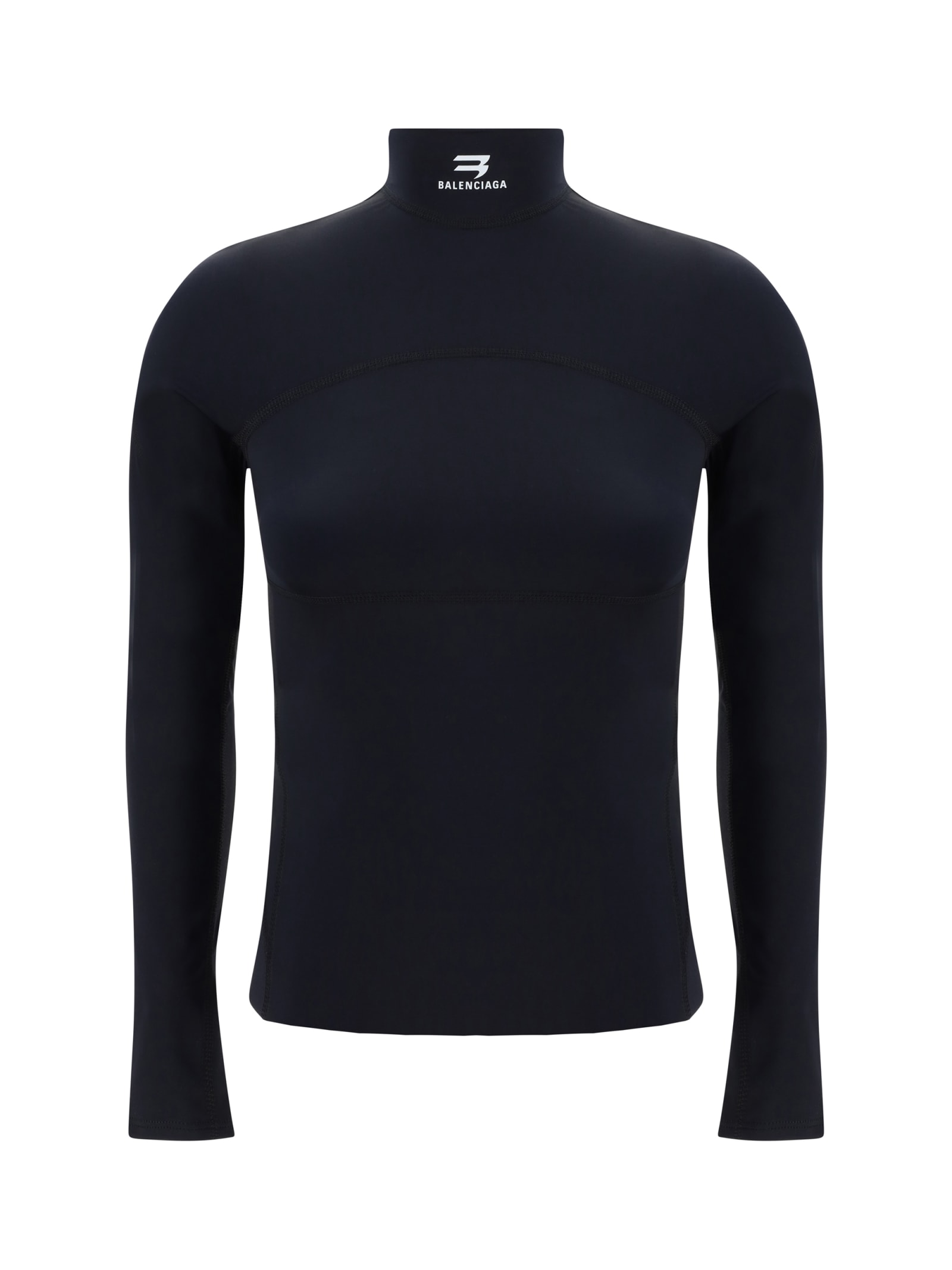 Balenciaga Long-sleeved Jersey In Black