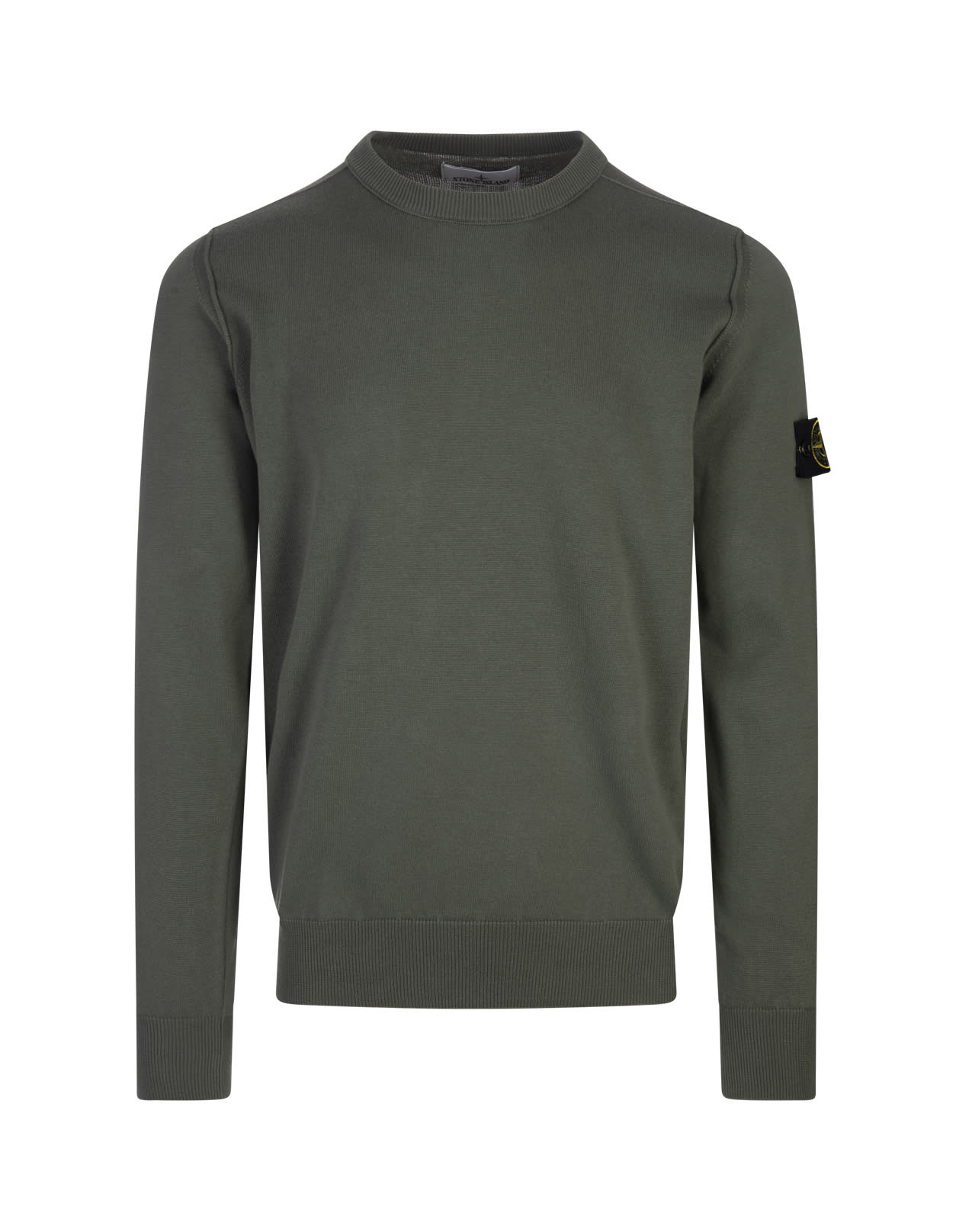 Stone Island Green Shaved Knit Pullover