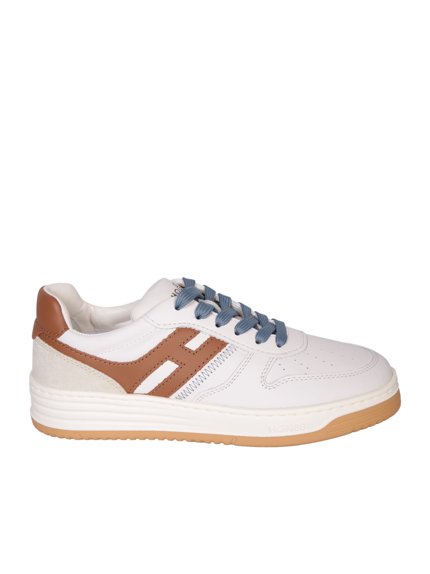 Shop Hogan H630 Brown/beige Low Sneakers