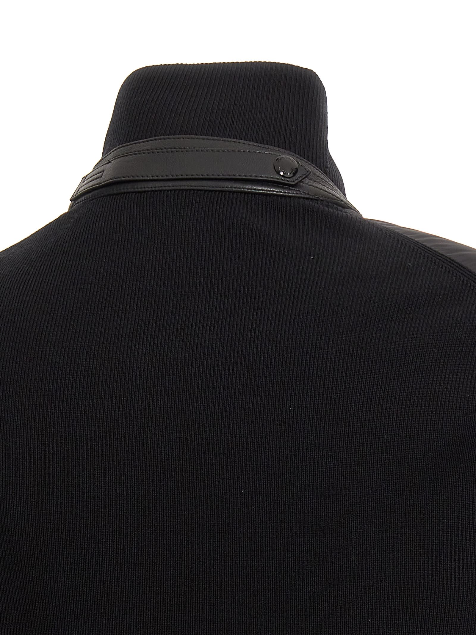 Shop Tom Ford Knit Insert Down Jacket In Black