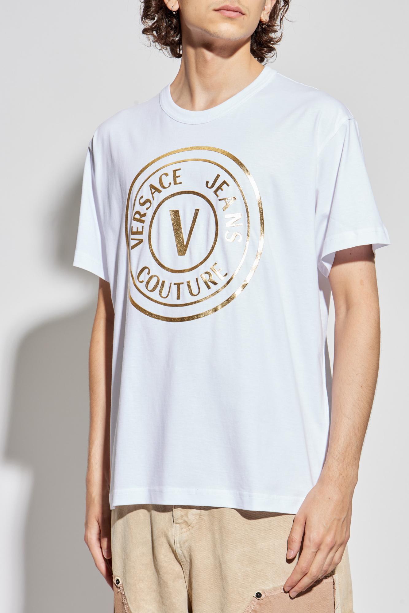 Versace Jeans Couture Logo-print Cotton T-shirt In White