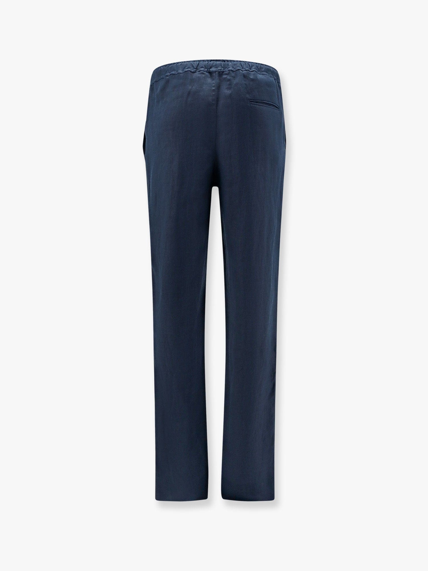 Shop Kiton Linen Trouser In Blue