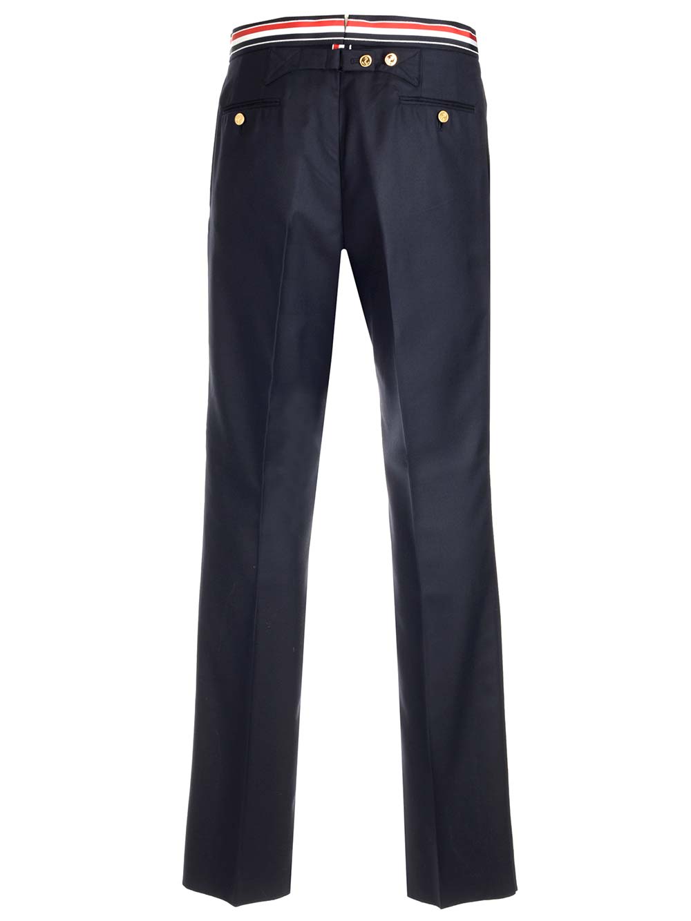 Thom Browne Rwb Blue Wool Pants In Blue