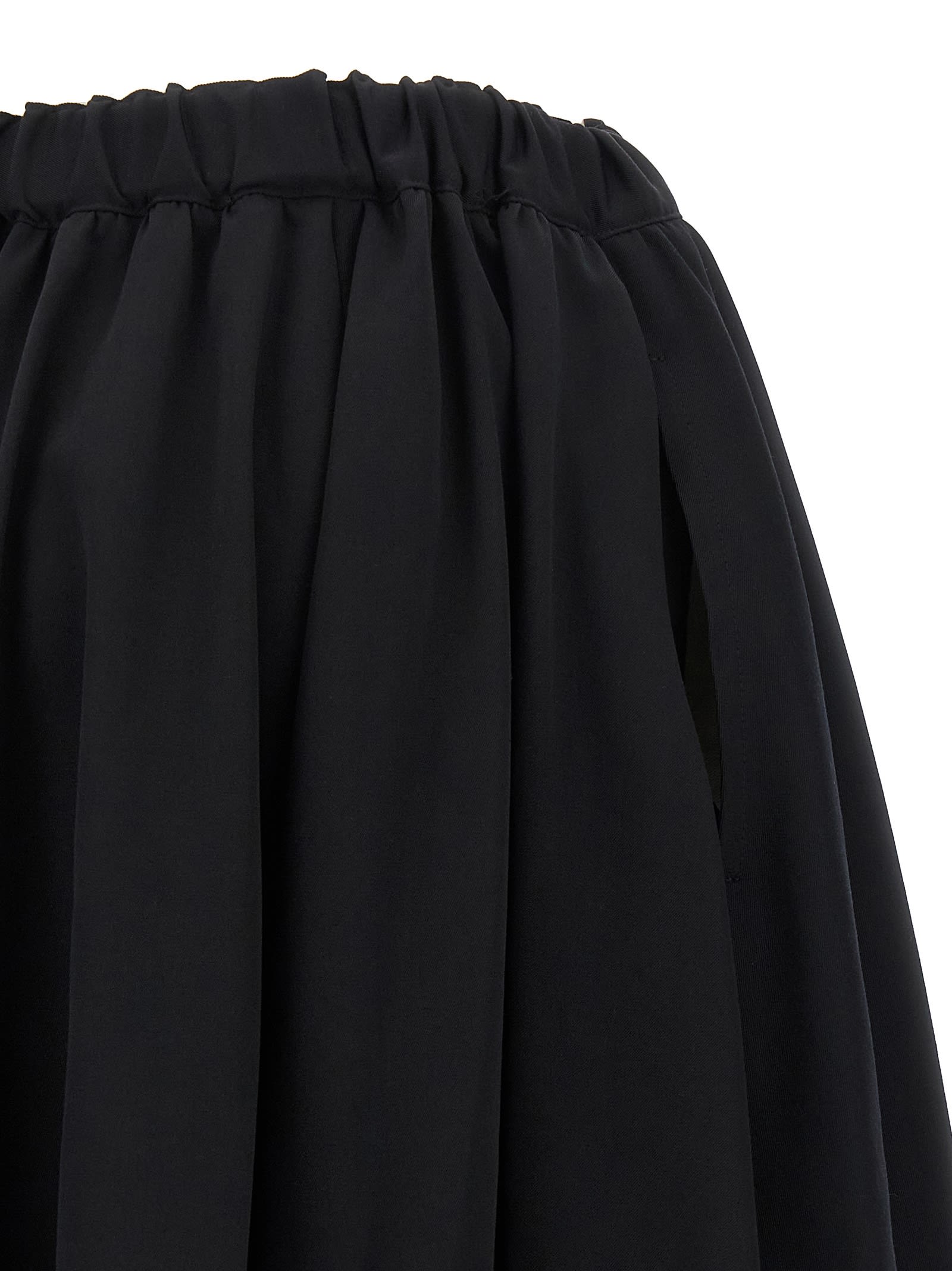 Comme Des Garçons Soft Pleated Skirt Elastic Waistband In Black