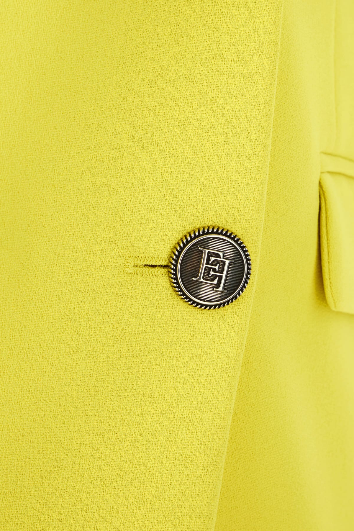 Elisabetta Franchi Acid Green Polyester Blazer In Cedro