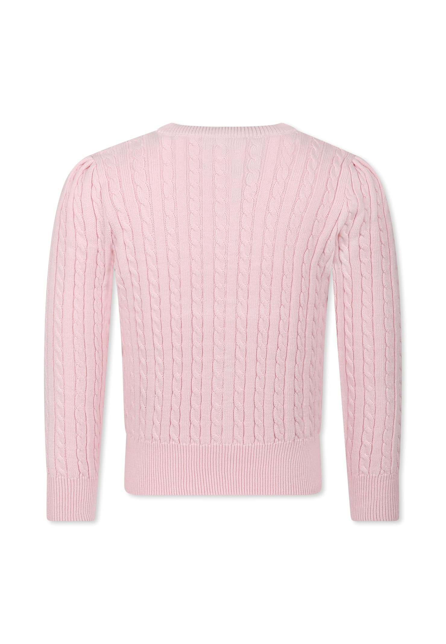 Polo Ralph Lauren Mini-cable Cotton Cardigan In Pink
