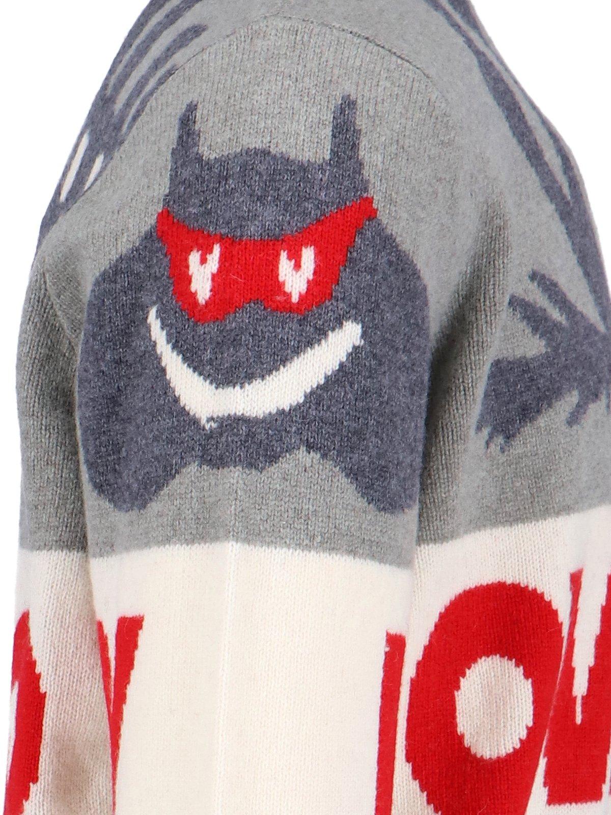 Shop Charles Jeffrey Loverboy Logo Intarsia-knit Crewneck Jumper In Multicolour