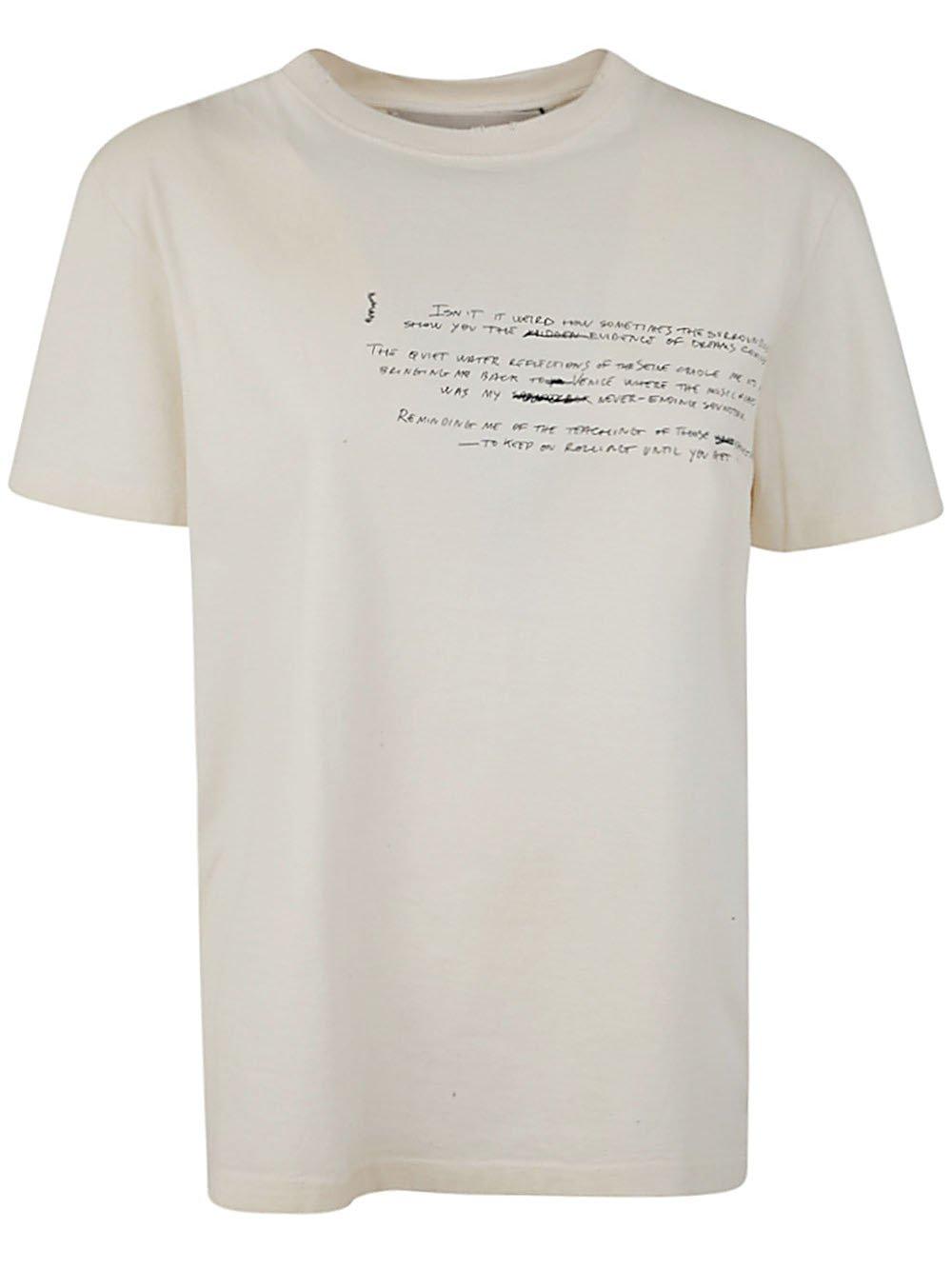 Shop Golden Goose Graphic Printed Crewneck T-shirt In Bianco