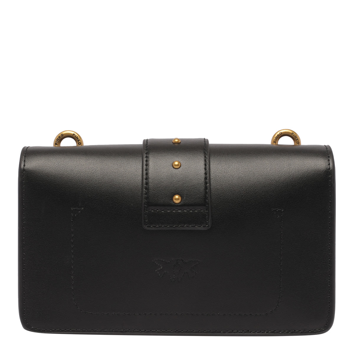 Shop Pinko Mini Love One Crossbody Bag In Black