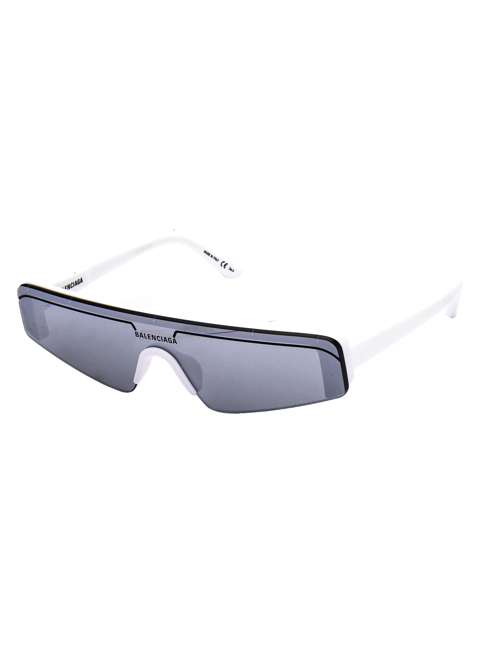 Balenciaga Grey Ski Rectangular-frame Sunglasses In Blue