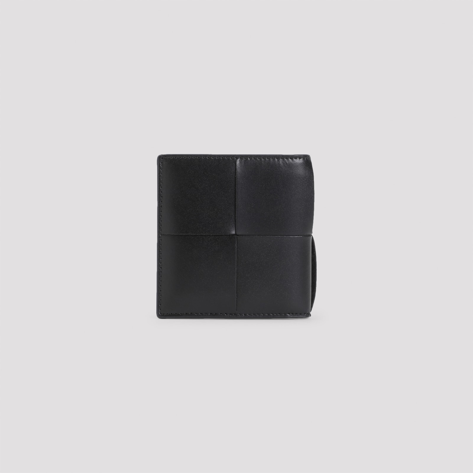 Shop Bottega Veneta Cassette Bifold Wallet In Black Silver