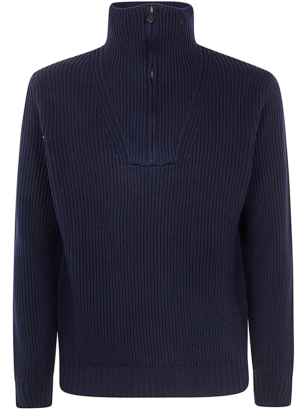 Shop Filippo De Laurentiis Long Sleeves Half Zip In Blue