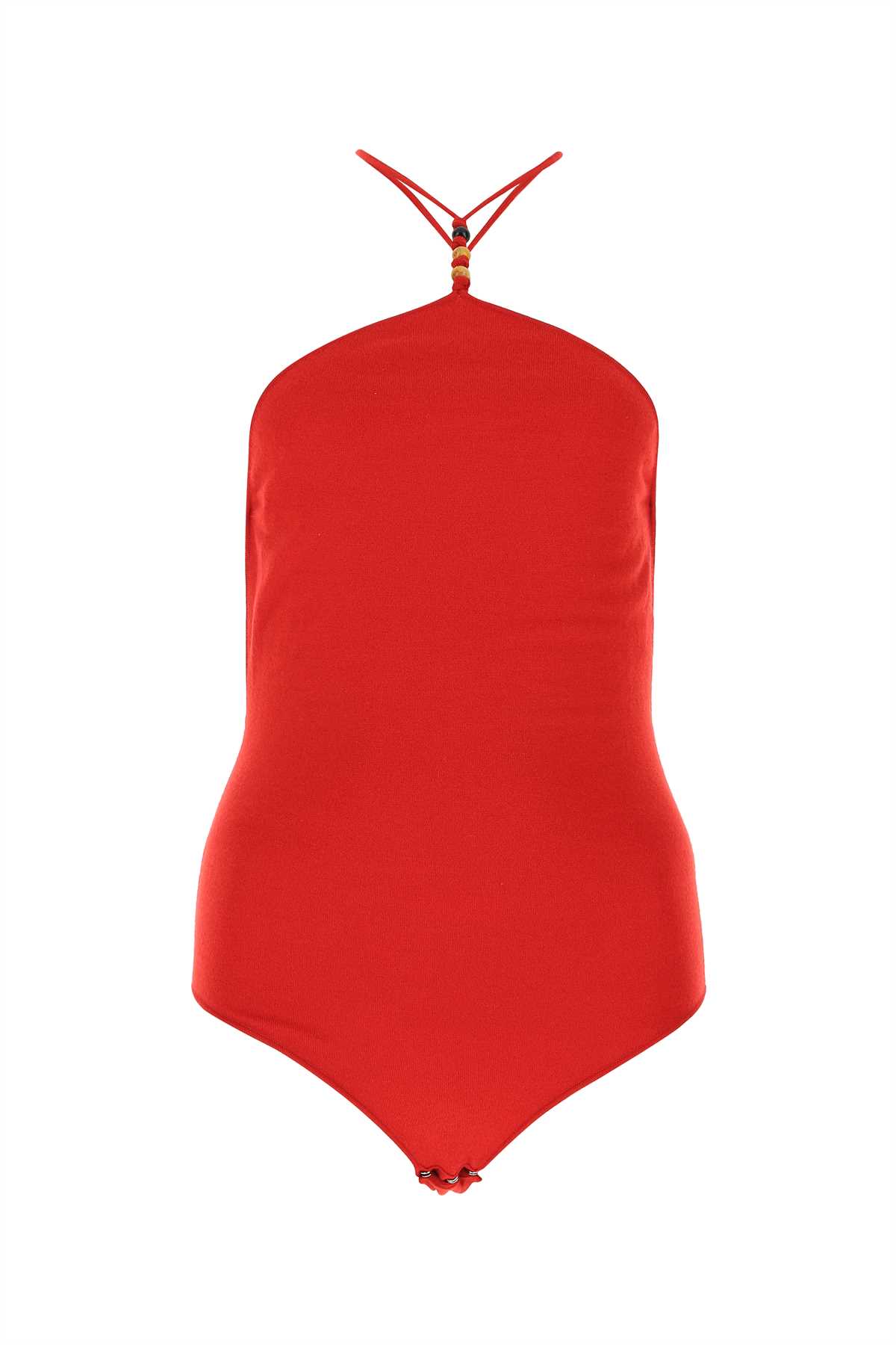 Red Stretch Cashmere Blend Bodysuit