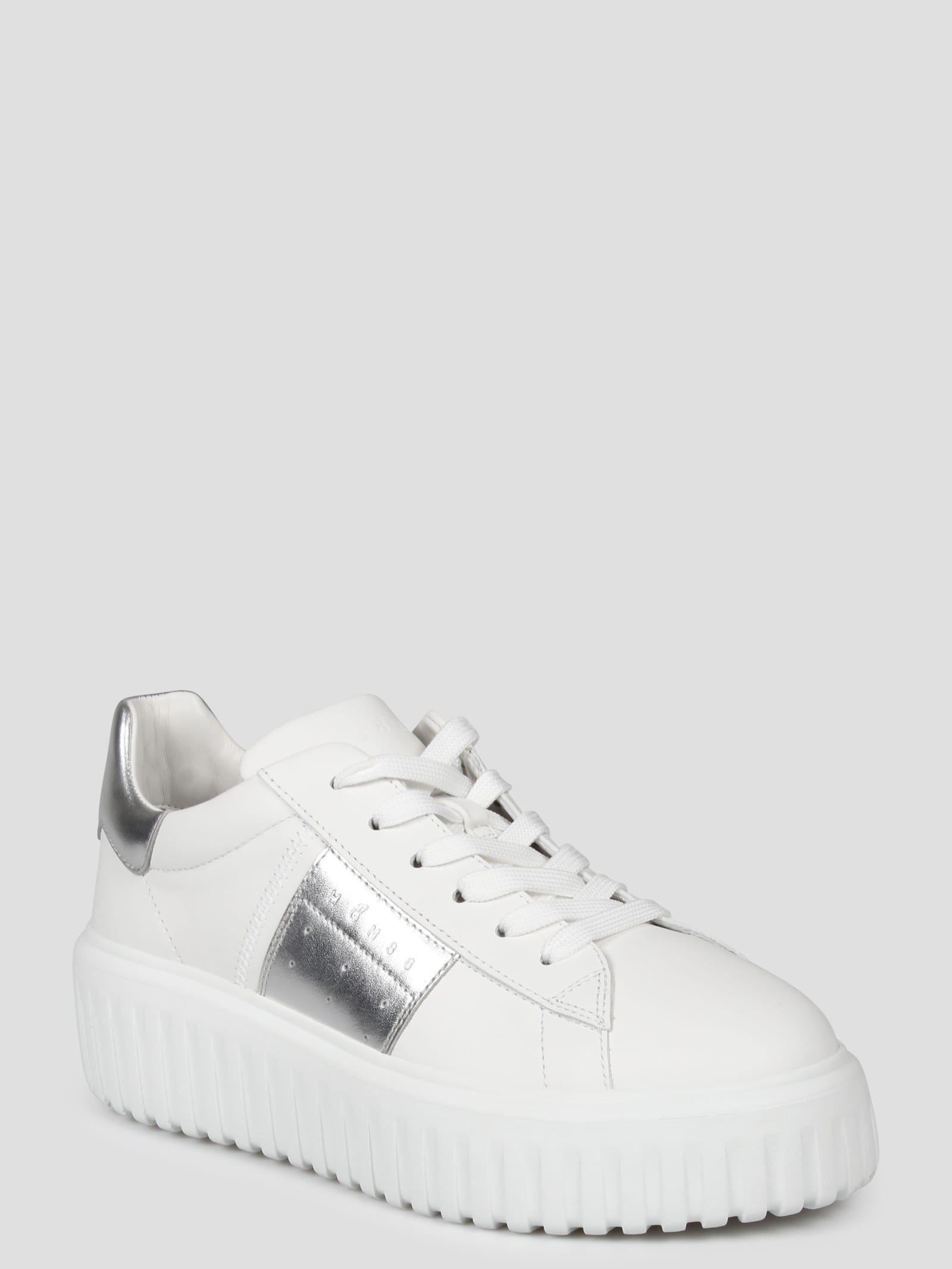 Shop Hogan H-stripes Sneakers In White