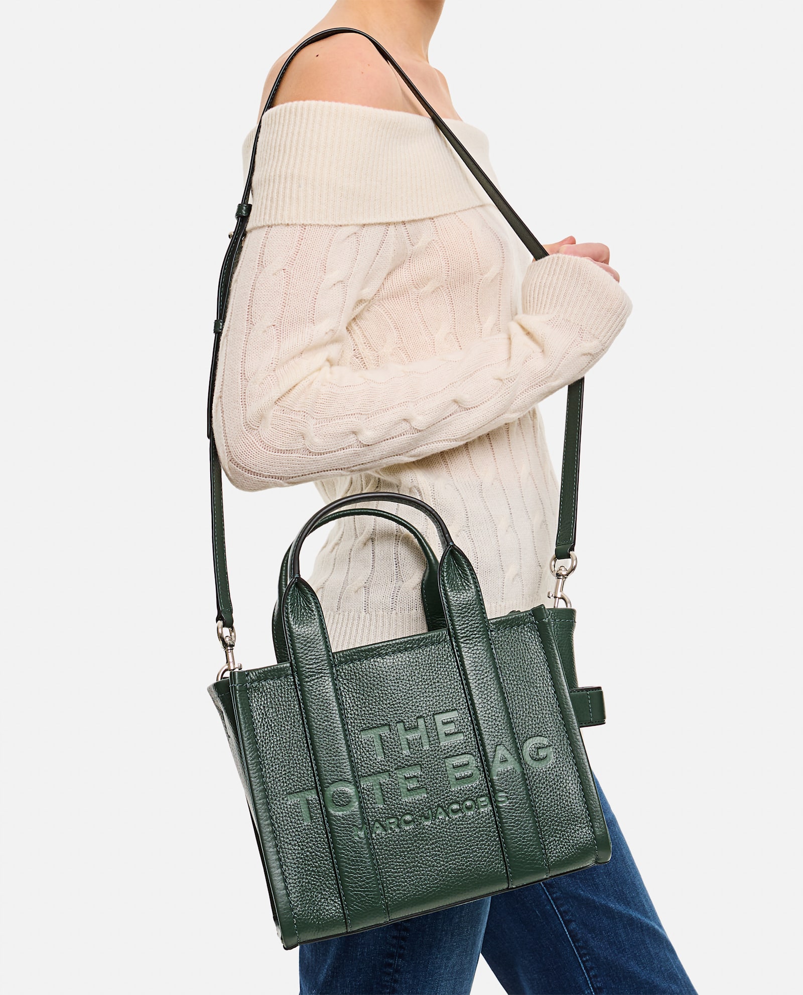 Marc Jacobs The Leather Small Tote Bag In Green
