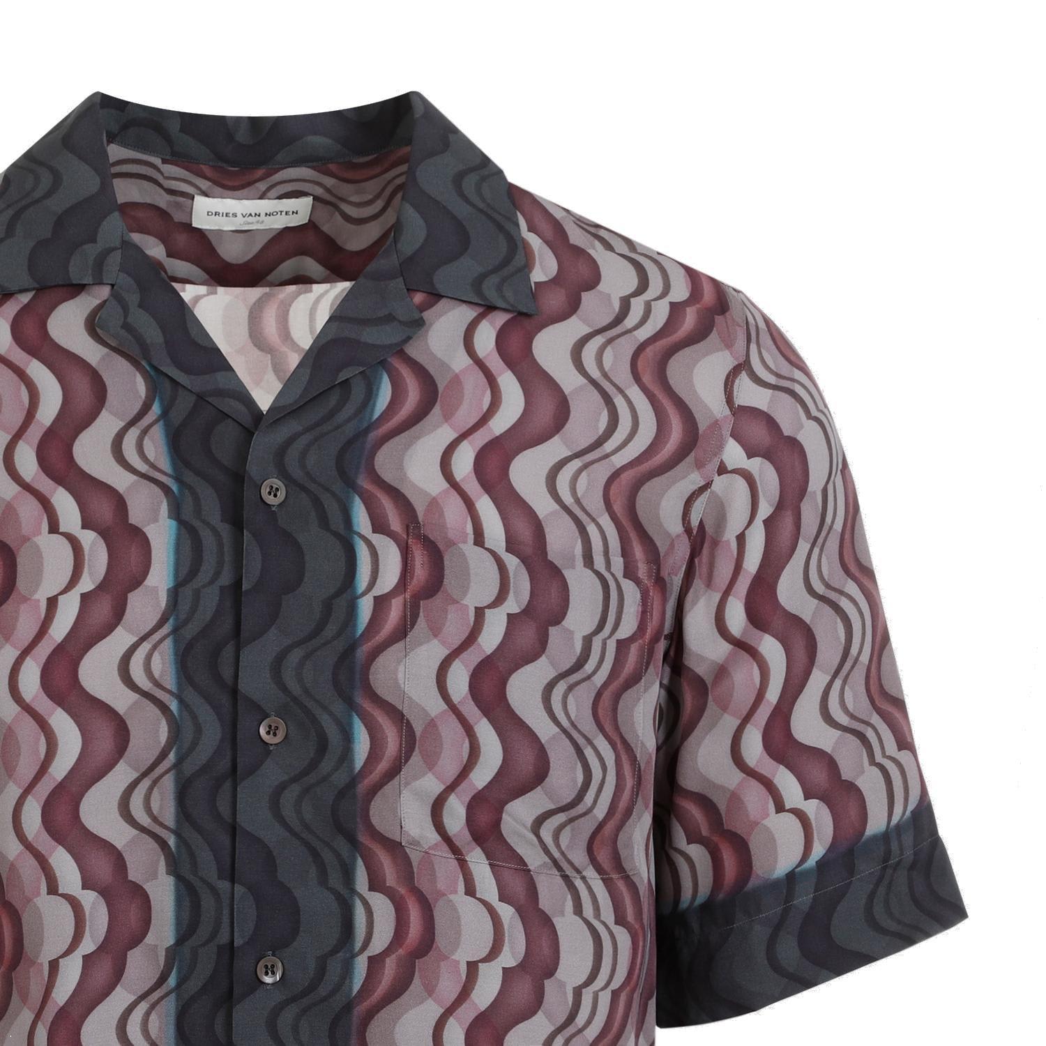 Shop Dries Van Noten Pattern-printed Short-sleeved Shirt In Purple