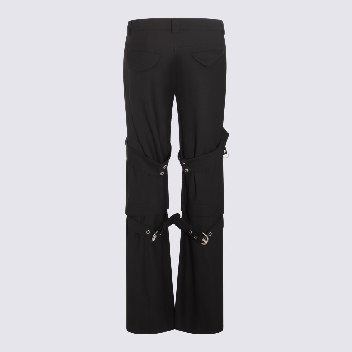 Shop Off-white Black Virgin Wool Blend Cargo Zipped Pants
