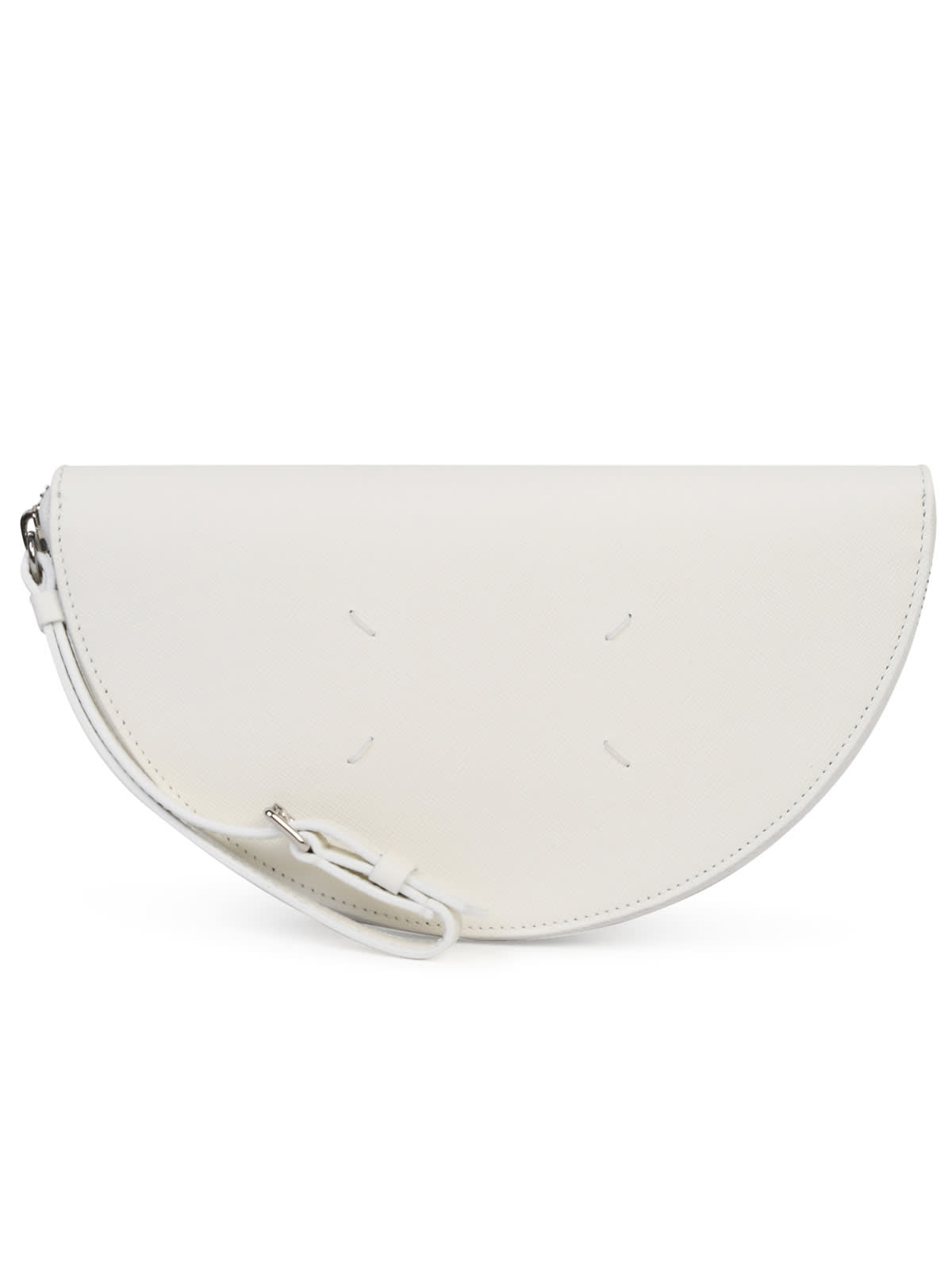White Saffiano Leather Clutch Bag