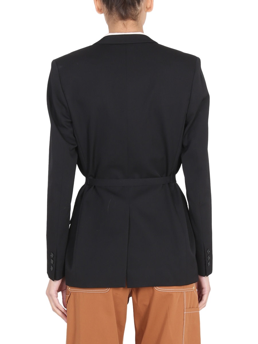 Shop Stella Mccartney Belted Blazer In Black