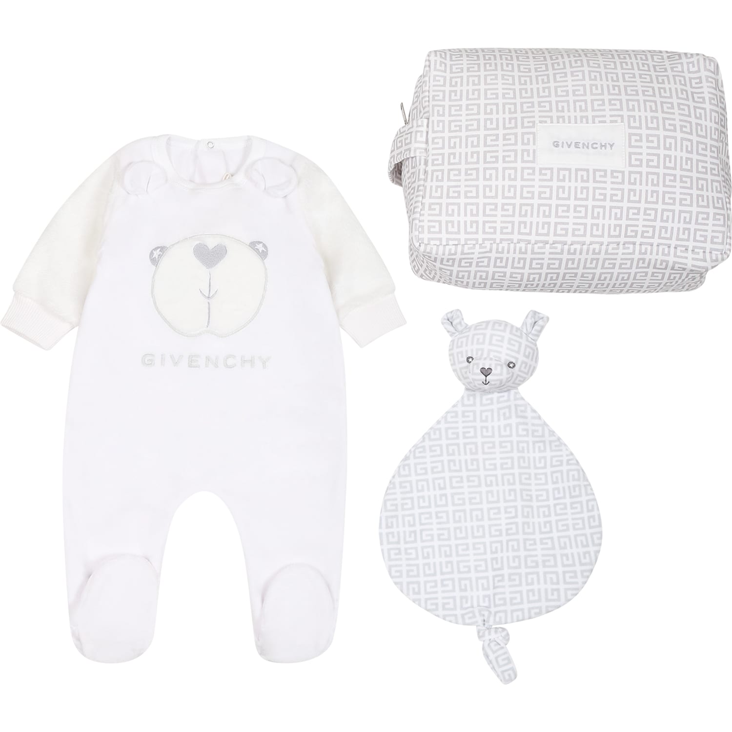 Givenchy White Set For Baby Kids With Logo