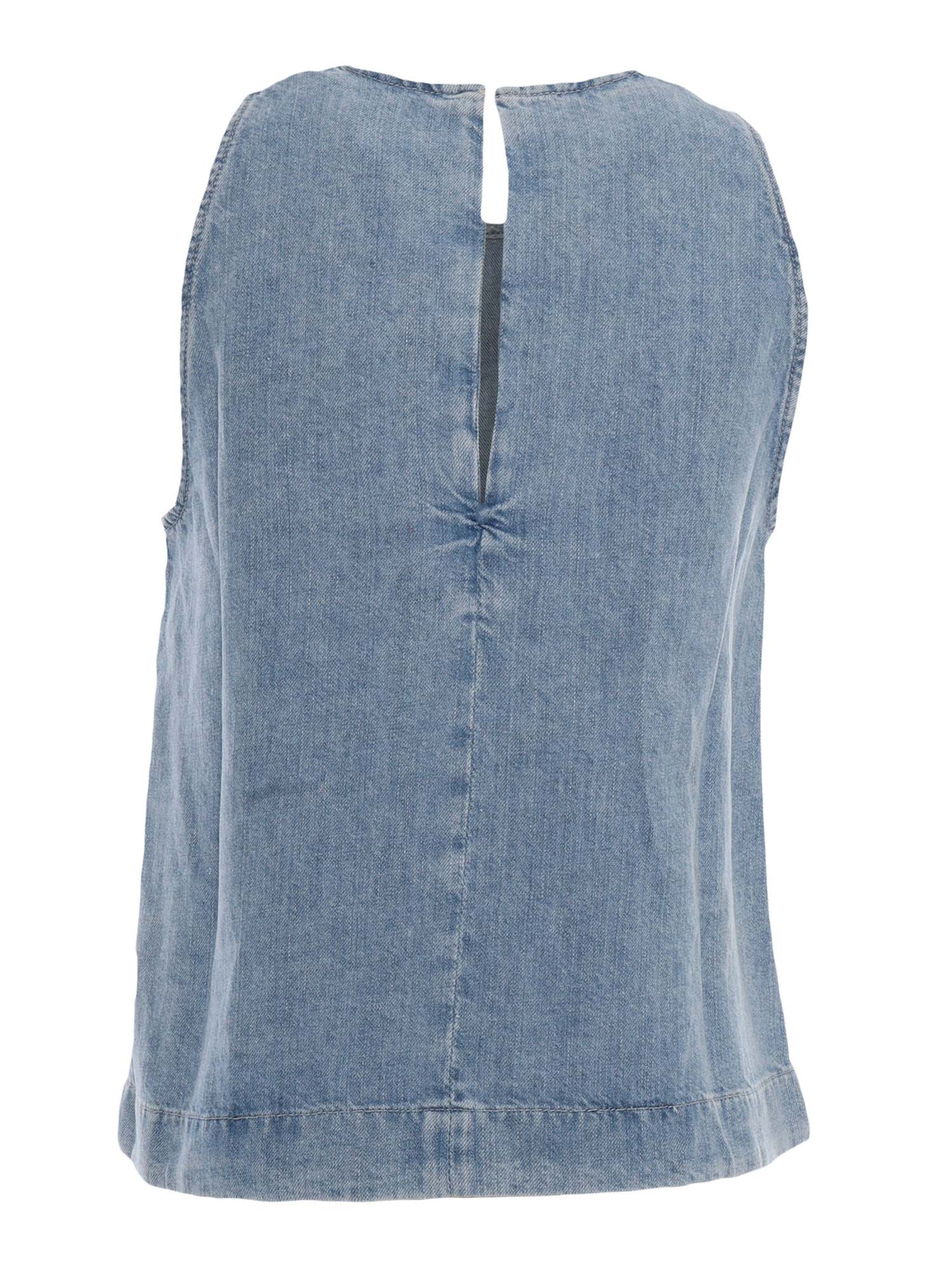 7 For All Mankind Kansas Denim Top In Blue