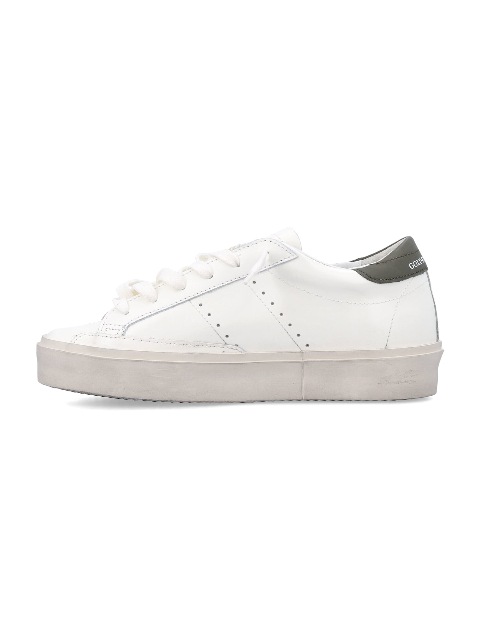 Golden Goose Leather Sneakers Star Patch In White Pink