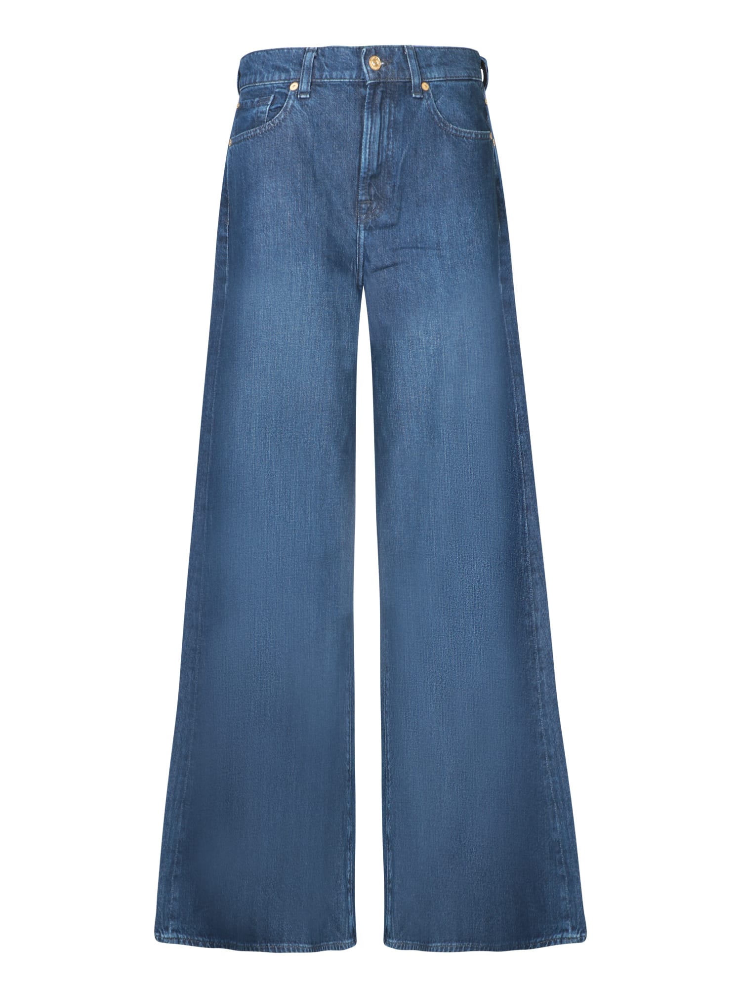 Shop 7 For All Mankind Willow Wide Leg Blue Jeans