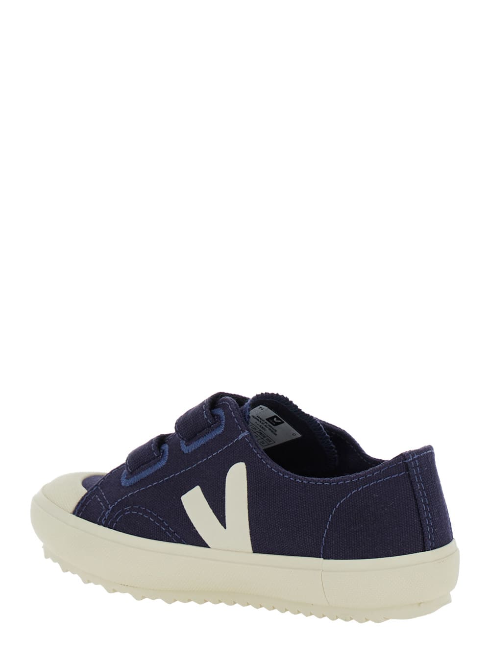 Shop Veja Blue Low Top Sneakers With Velcro Straps In Canvas Boy