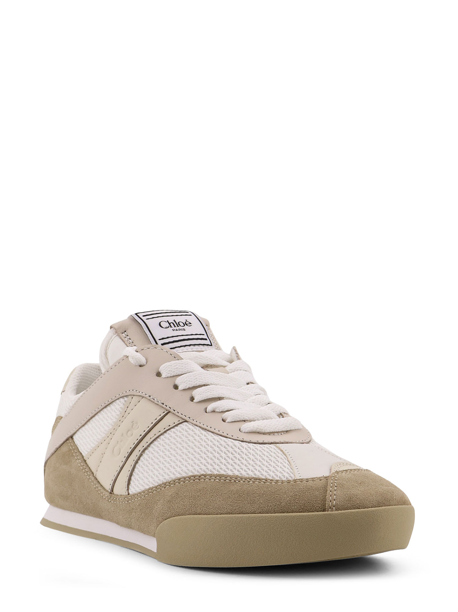 Chloé Kick Mesh Sneakers With Suede And Leather Inserts In Multi