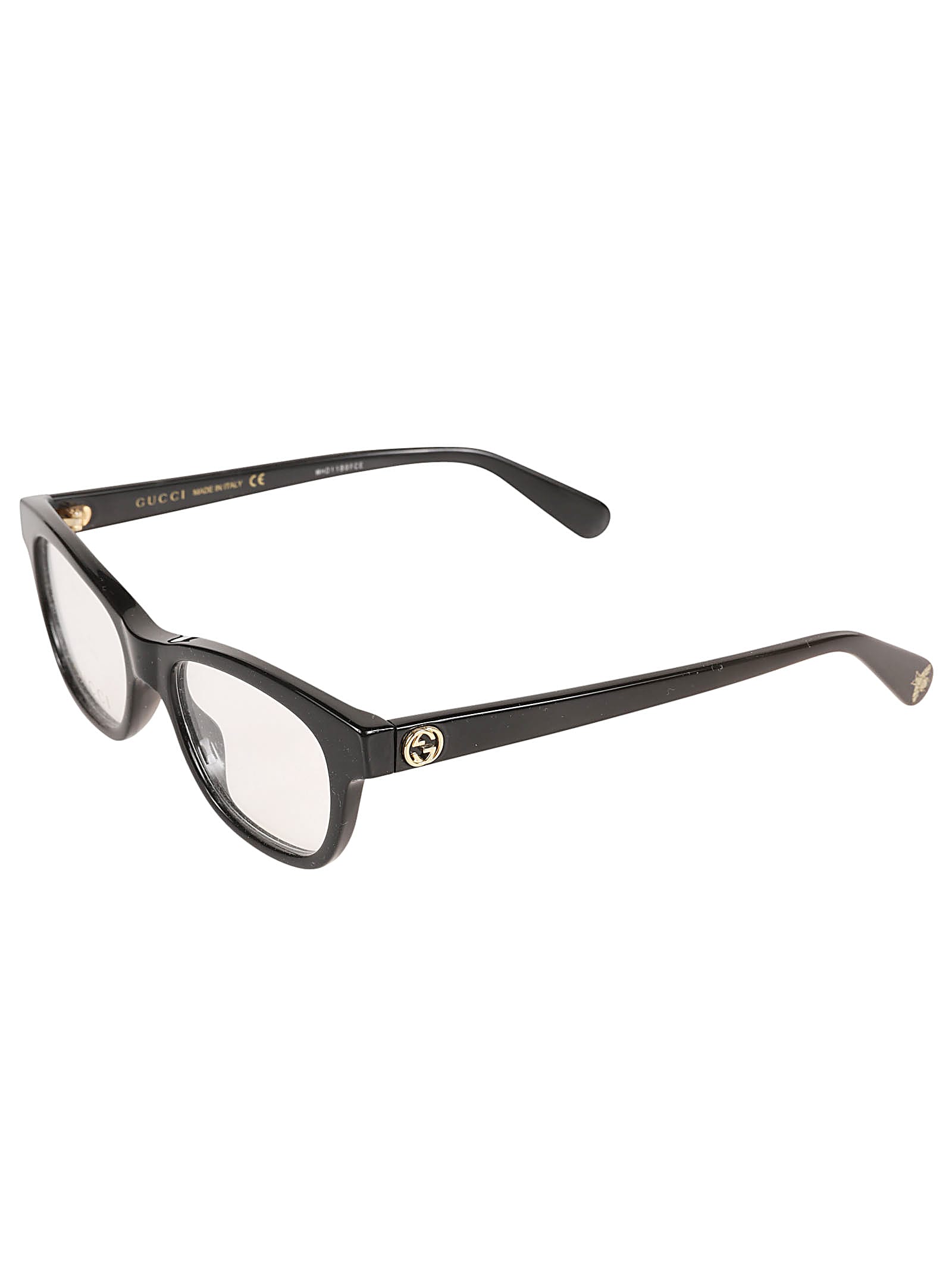 Shop Gucci Gg Embossed Glasses In 005 Black Black Transpare