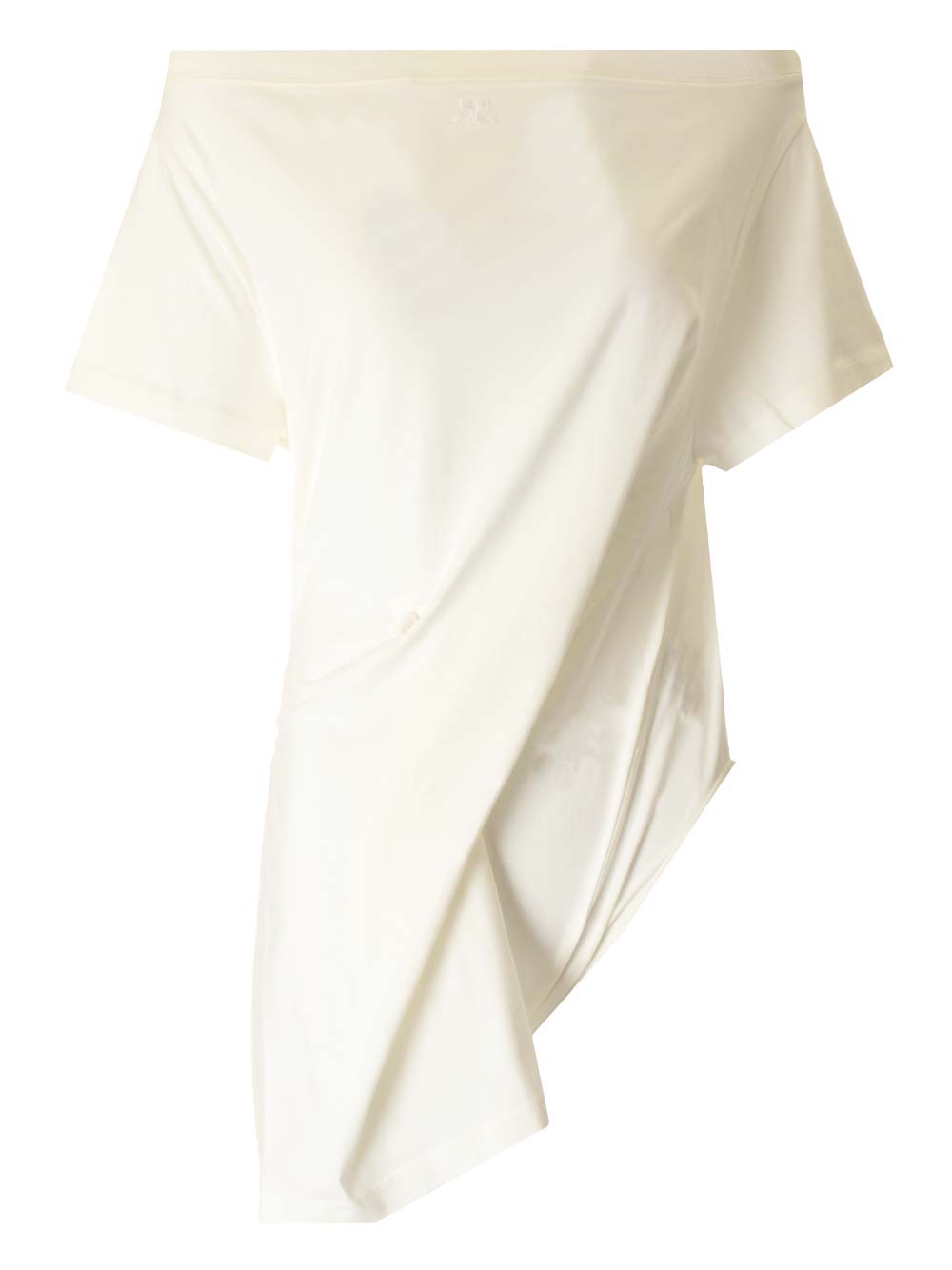 Shop Courrèges Cotton Jersey Mini Dress In Heritage White
