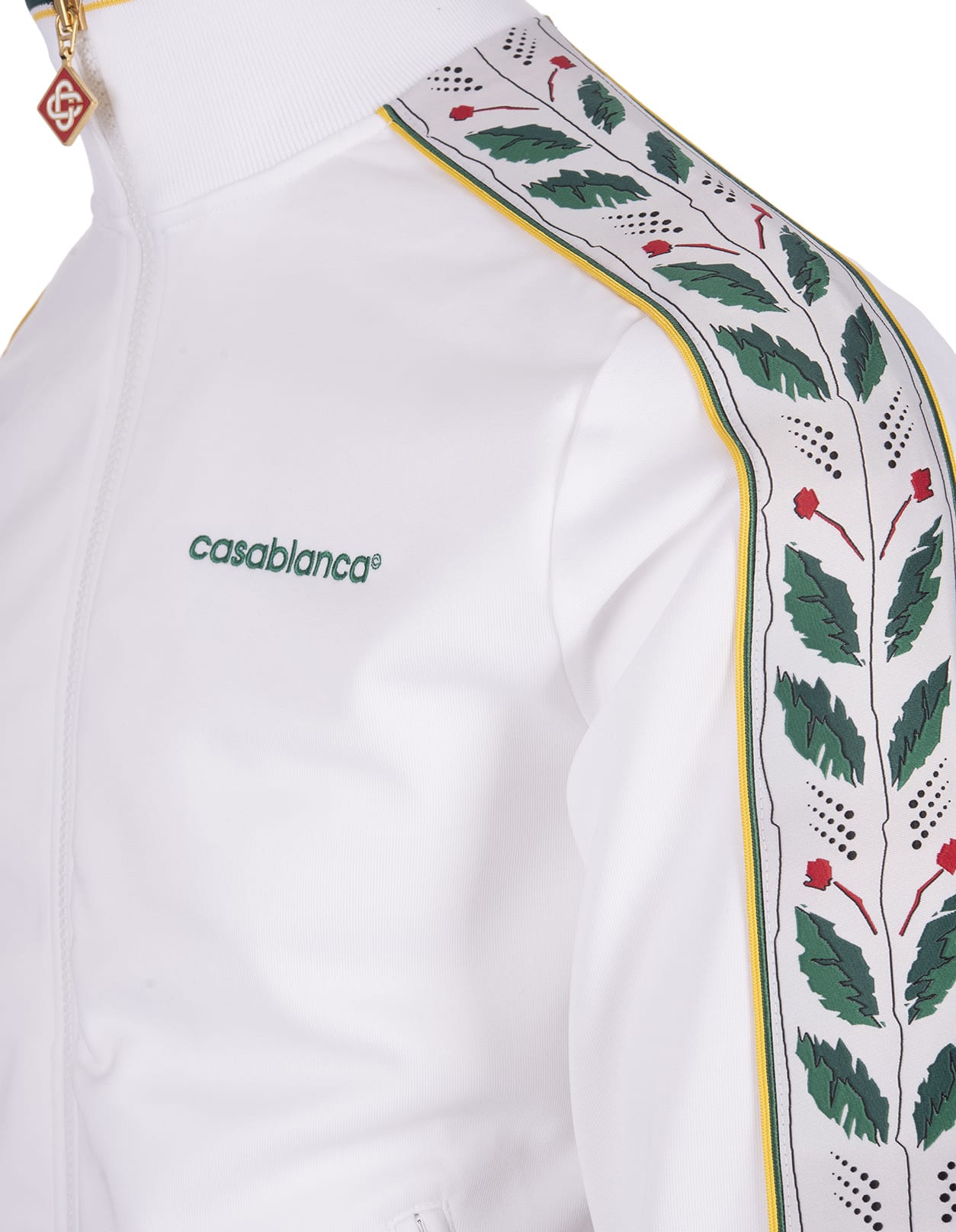 Shop Casablanca White Zip-up Sweatshirt With Laurel Graphic