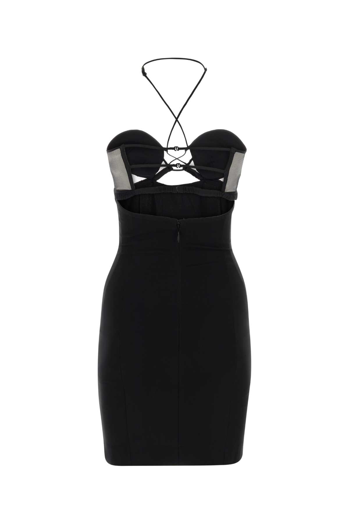 Shop Nensi Dojaka Black Stretch Viscose Blend Hilma Mini Dress