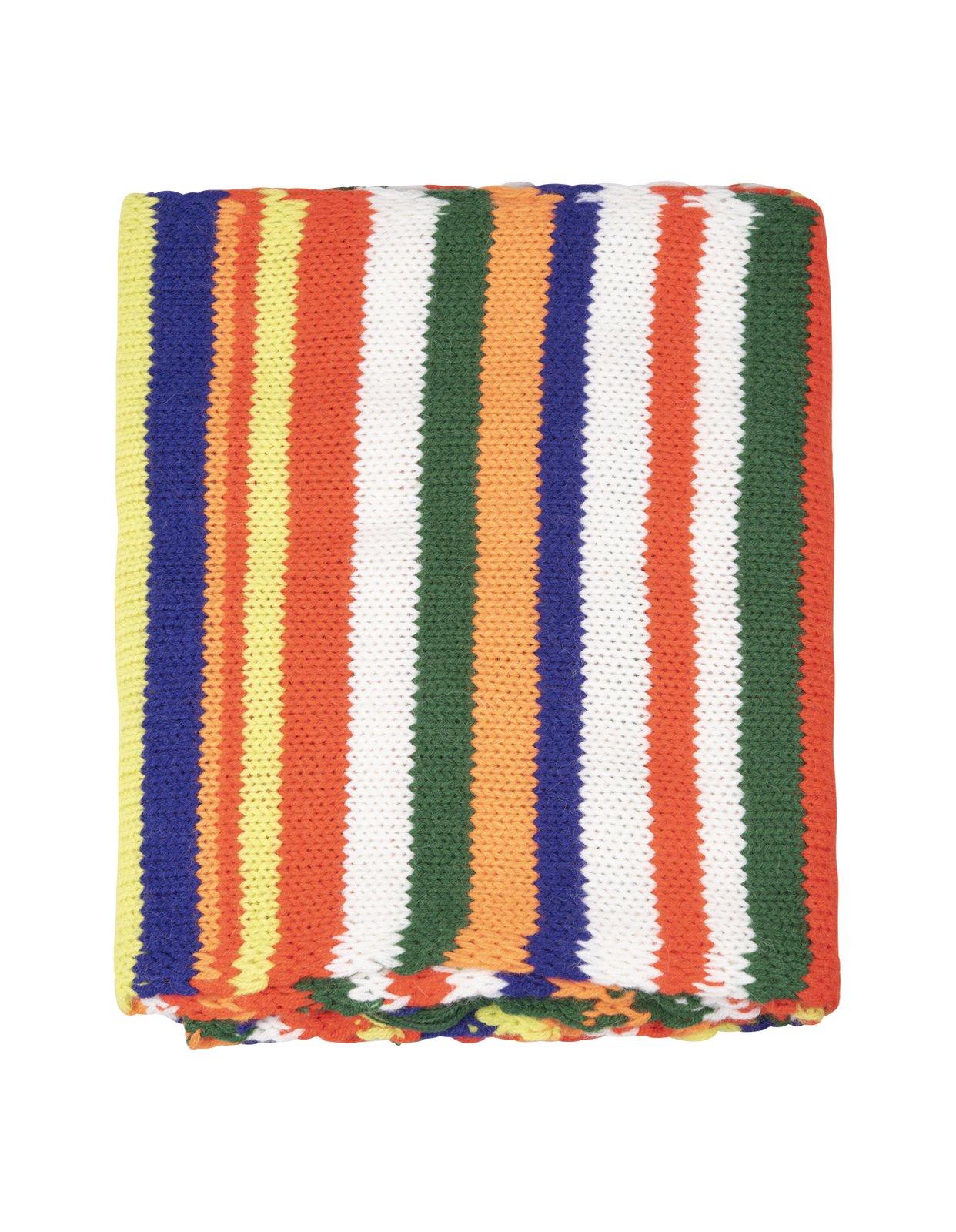 Dsquared2 Striped Tassel Detailed Knitted Scarf
