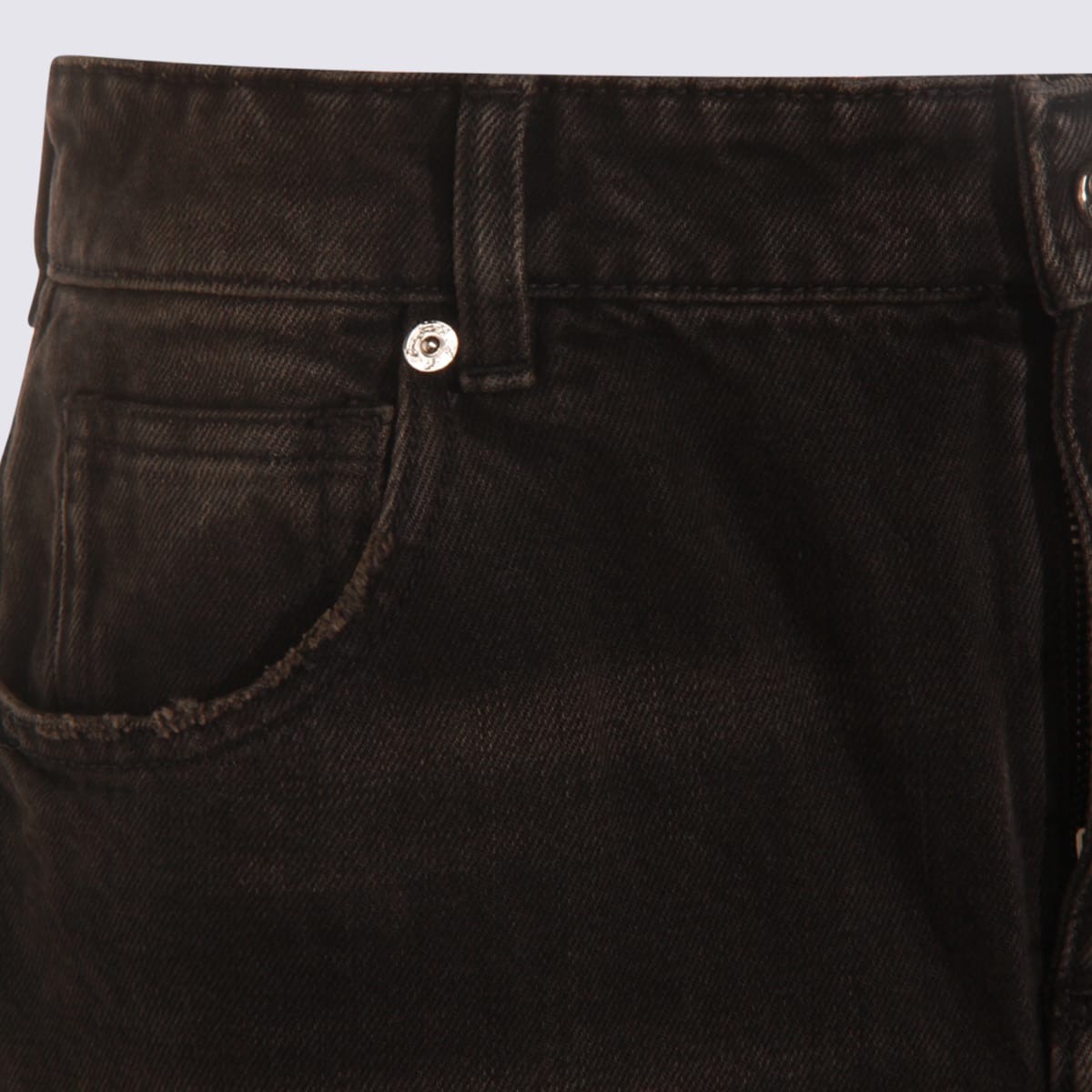 Blumarine Black Jeans With Belt Loops And Embroidery On The Front In Denim Woman In Black