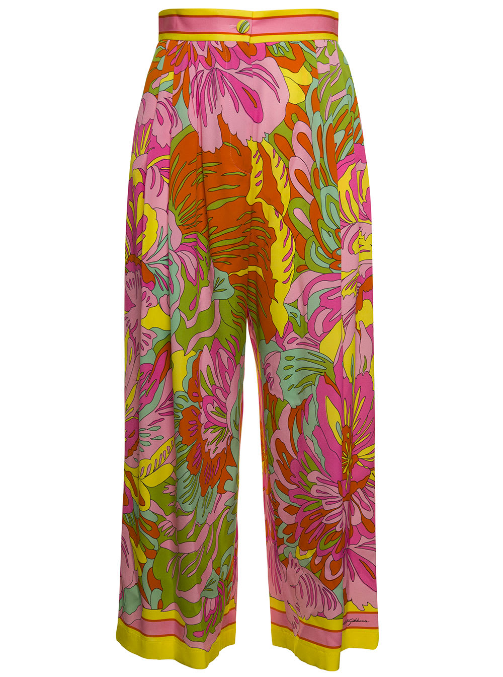 Dolce & Gabbana Woman Multicolor Printed Silk Trousers