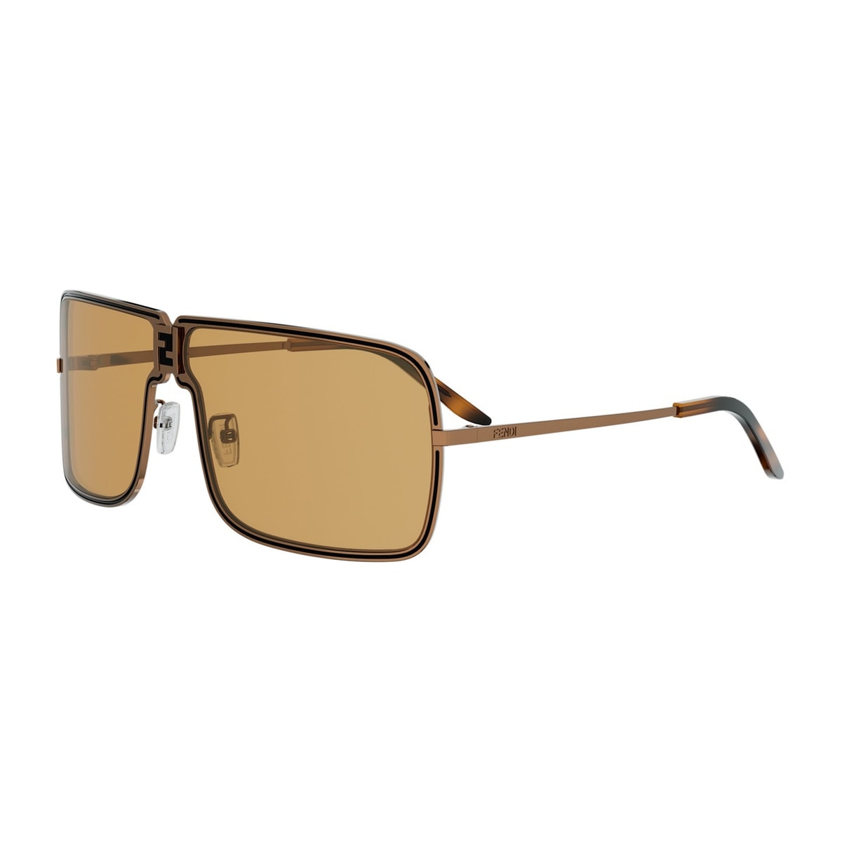 Fendi Fe40195u Ness 45e 45e Marrone Bronzato Sunglasses In Yellow